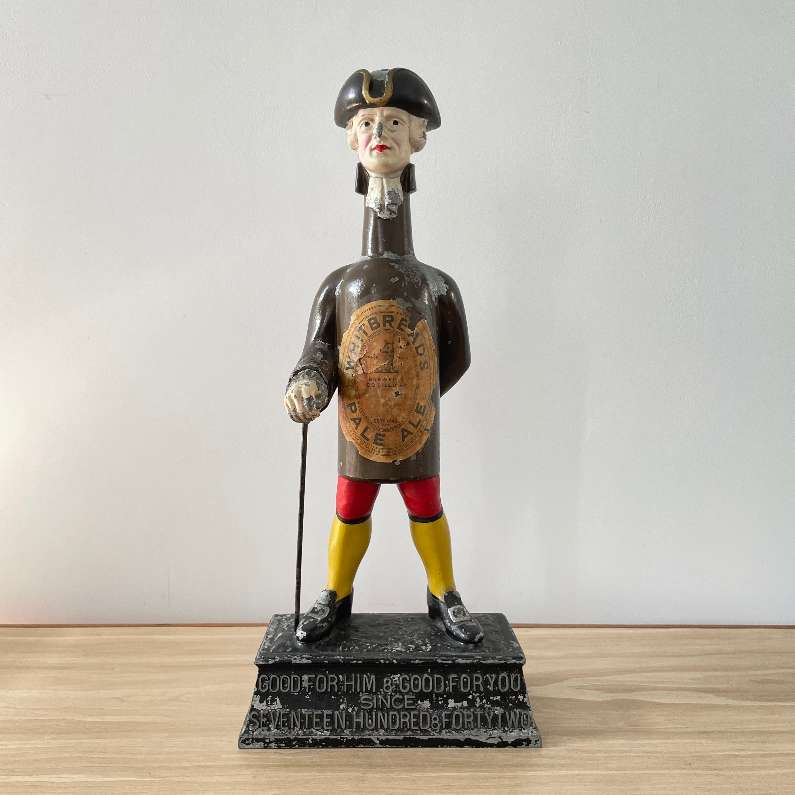 Antique Whitbread’s Pale Ale Toby Advertising Figure – Cast Metal Pub Display c.1930s