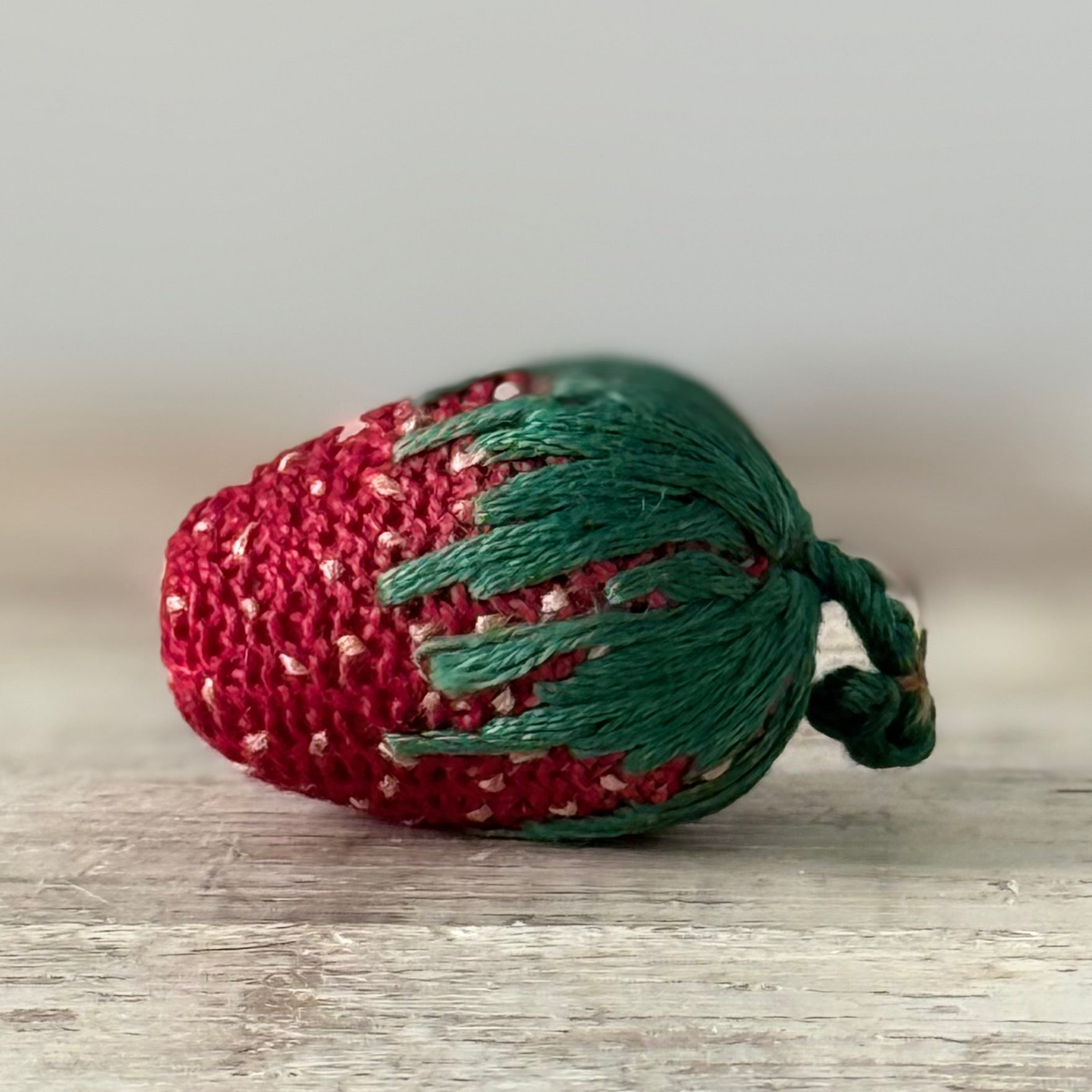 Antique Small Hand-Worked Strawberry Emery