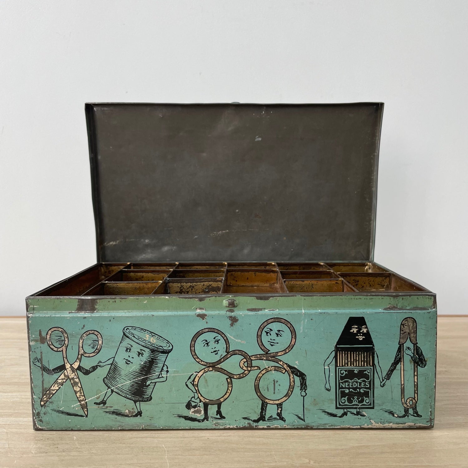 Antique 19th Century Sewing Accessories Tin