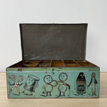 Antique 19th Century Sewing Accessories Tin