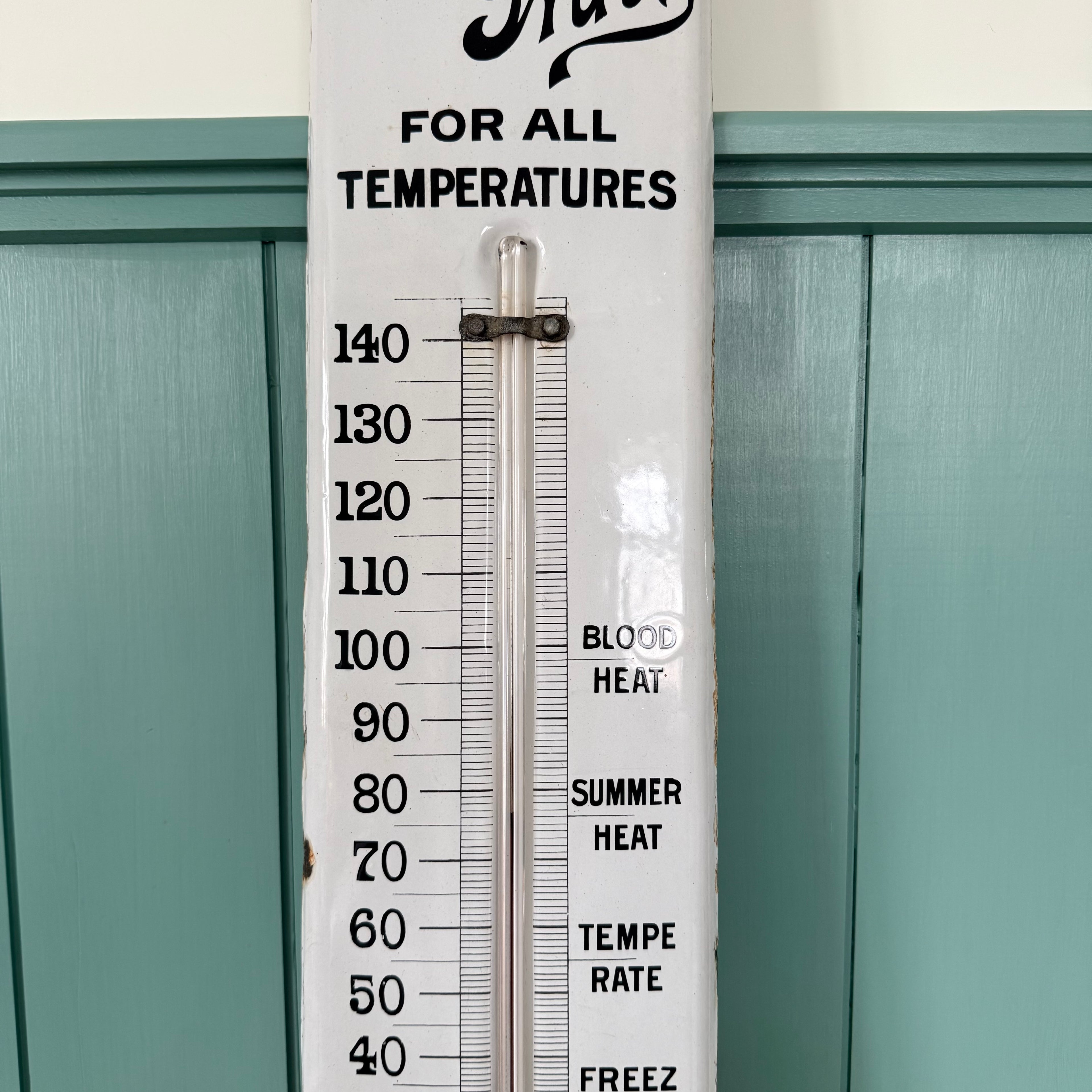 Antique Stephens Ink Enamel Advertising Thermometer Sign