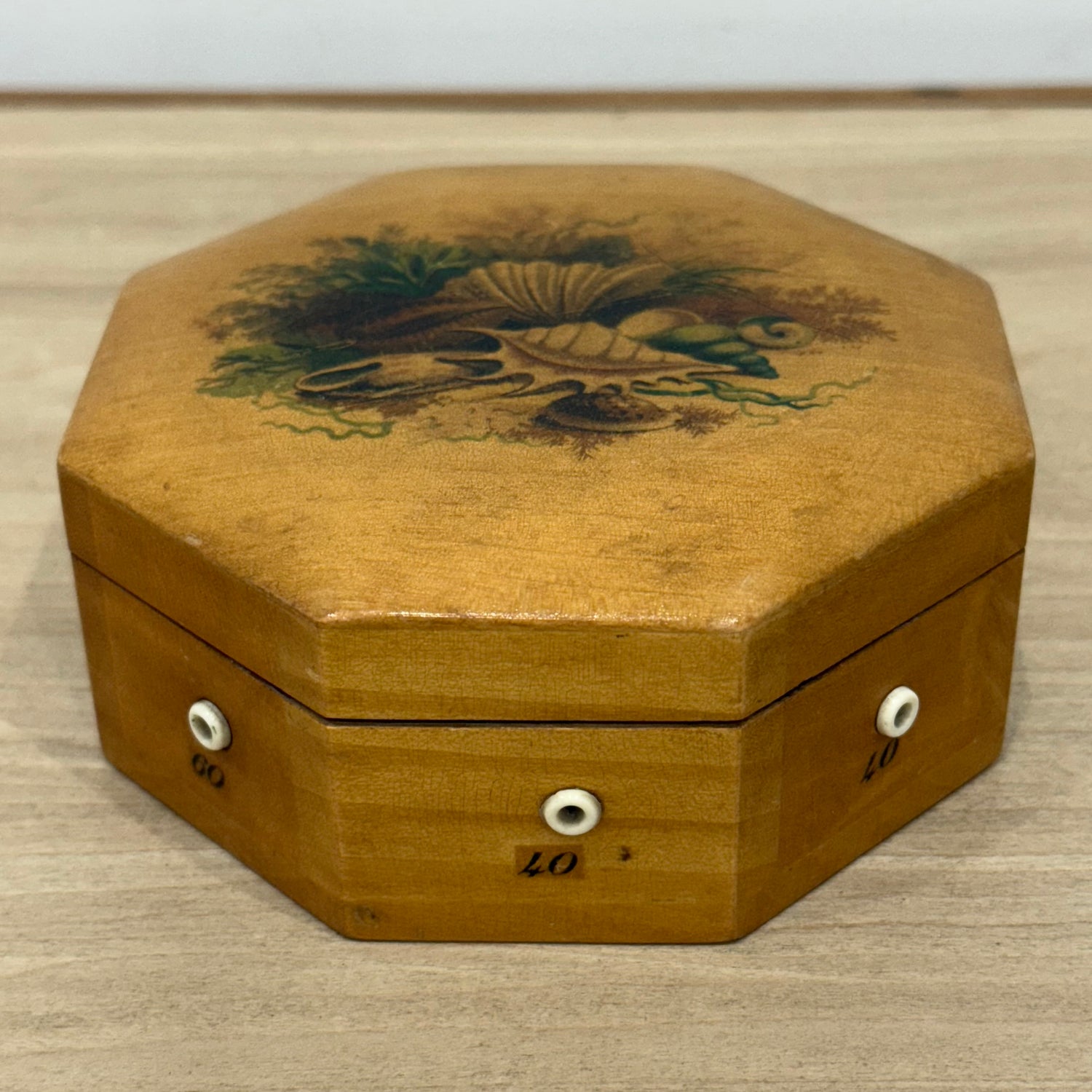 Edwardian Clark &amp; Co Mauchline-Type Transfer Cotton Reel Box with Reels