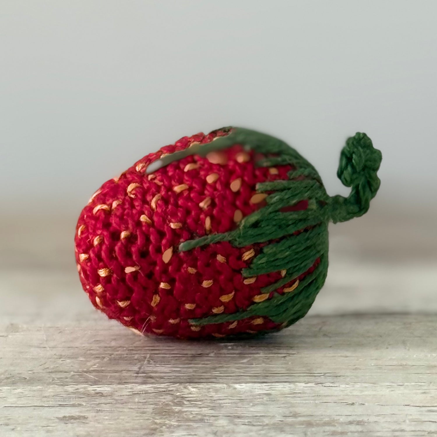 Larger Antique Hand-Worked Strawberry Emery