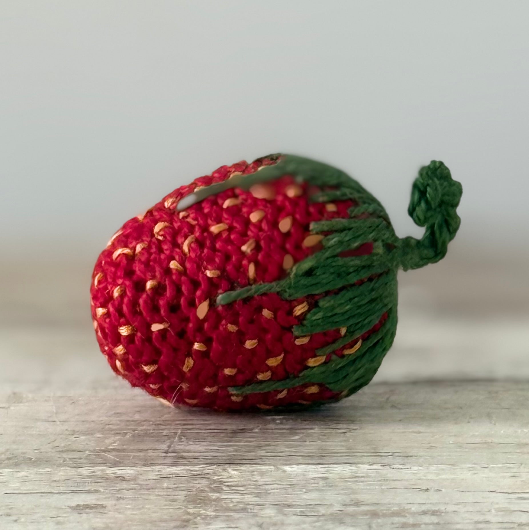 Larger Antique Hand-Worked Strawberry Emery