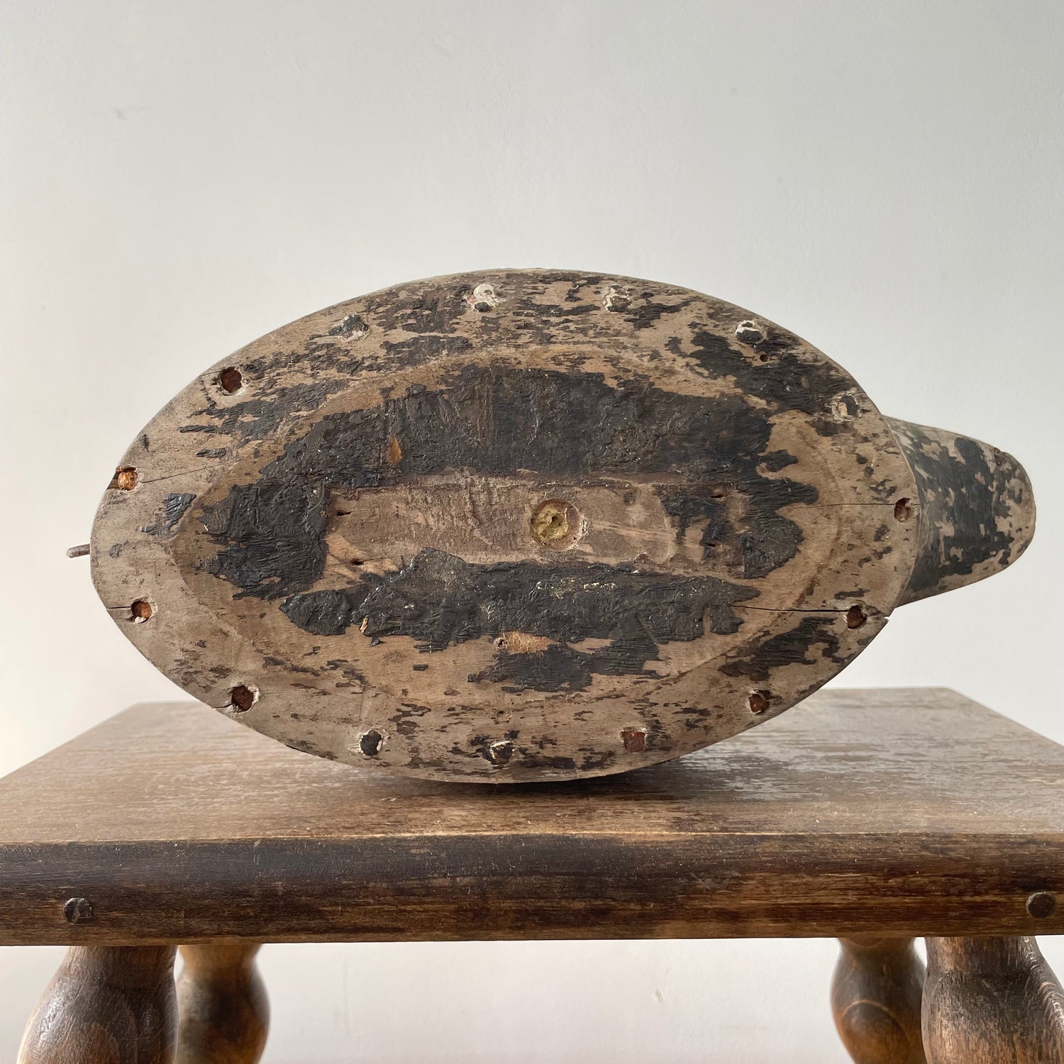 Antique Wooden Duck Decoy – Hand-Carved Folk Art Hunting Decoy with Original Patina