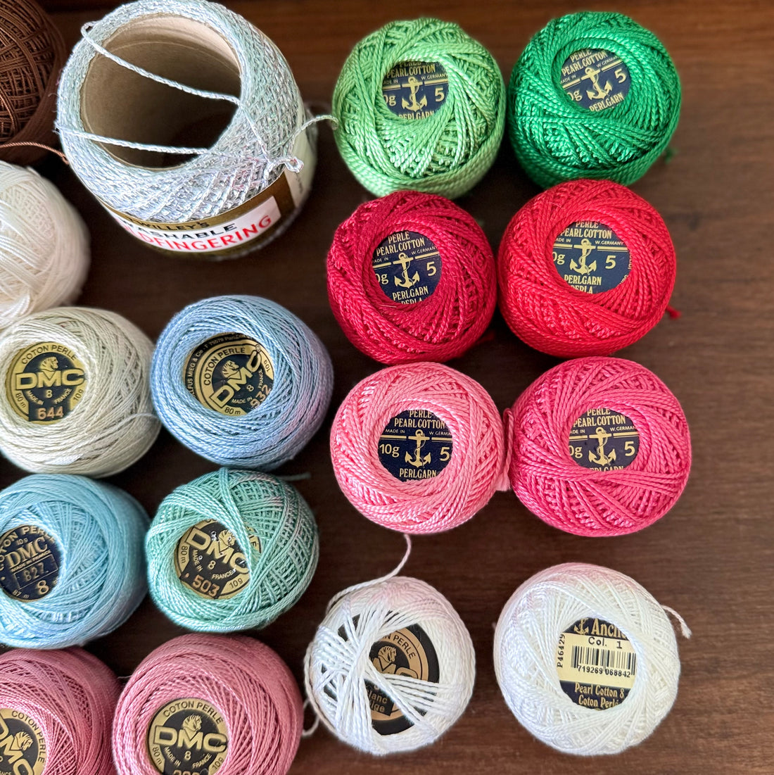 Vintage Crochet Cotton Thread Bundle Mixed Colours DMC Coats Anchor