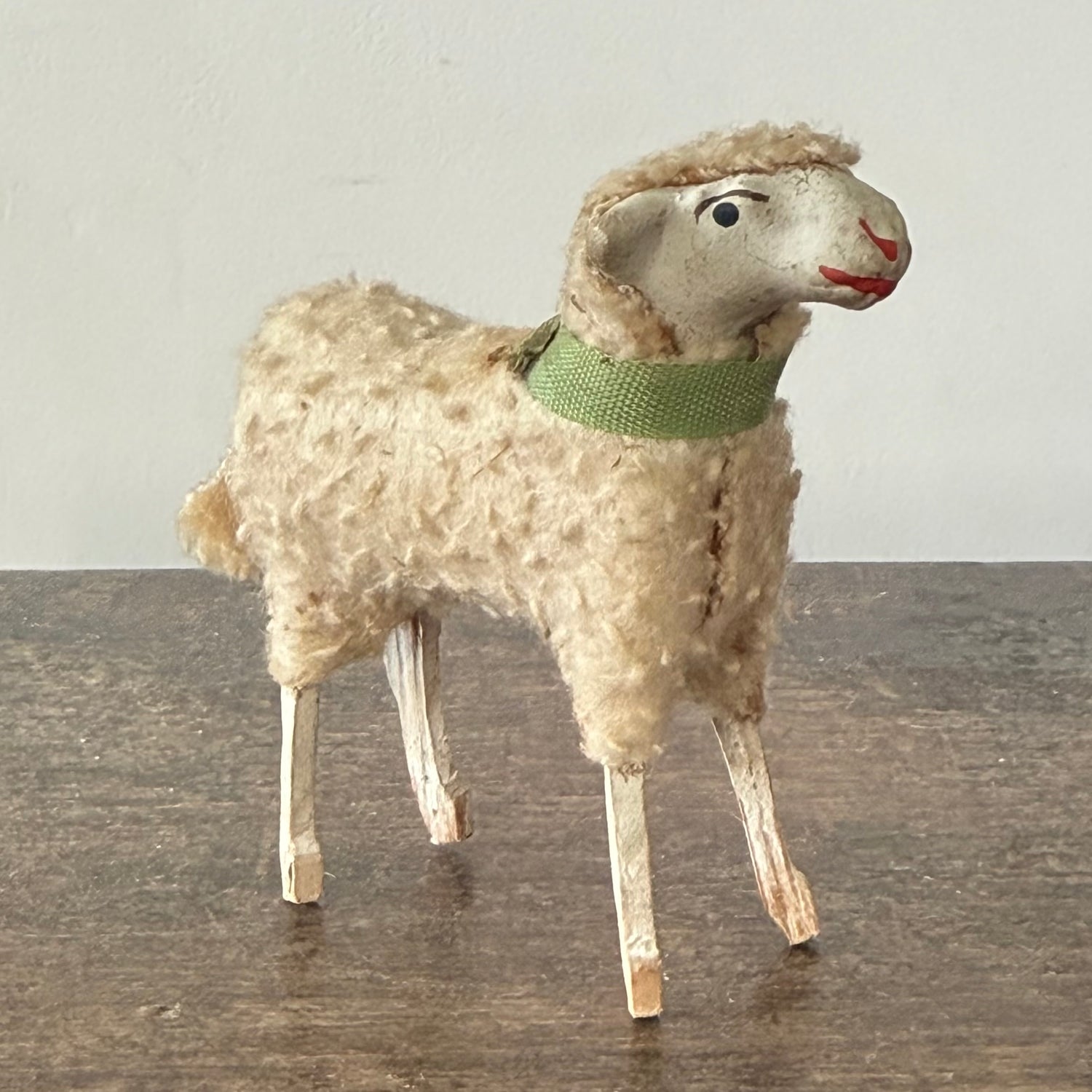 Antique German Putz Sheep Set Erzgebirge Nativity Figures c1920