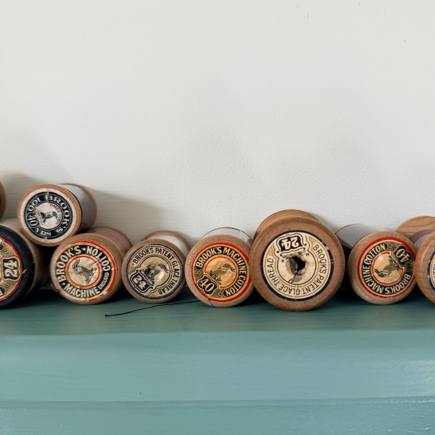 Vintage Brooks Wooden Cotton Reels Job Lot Sewing Thread