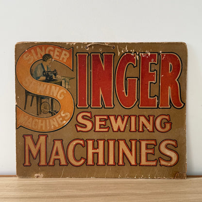 Vintage Singer Sewing Machines Advertising Cardboard Shop Display Sign