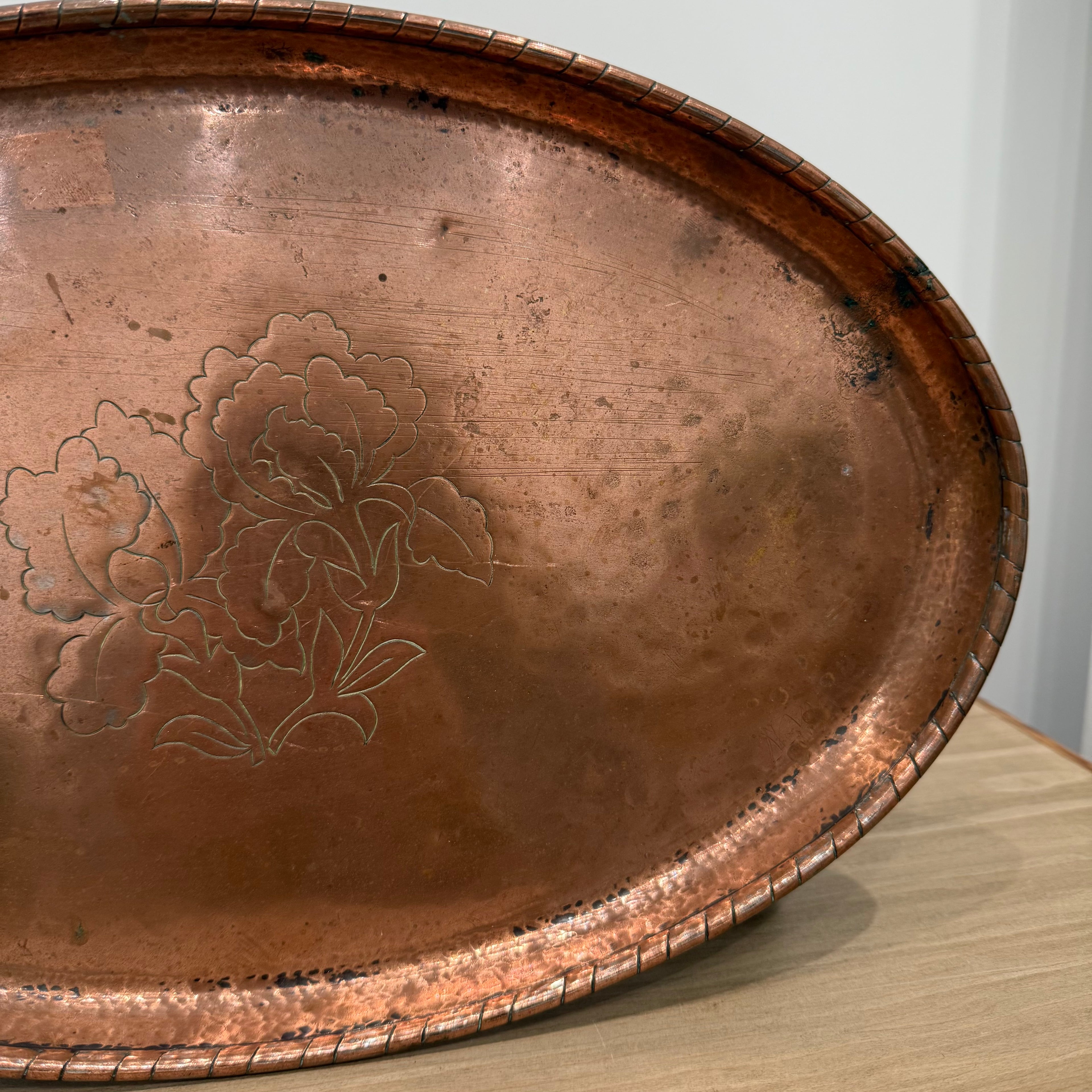 Mid-Century Hammered Copper Tray by Harold Holmes