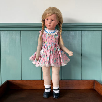 Vintage Käthe Kruse Cloth Doll 50cm Blonde Braids German Doll