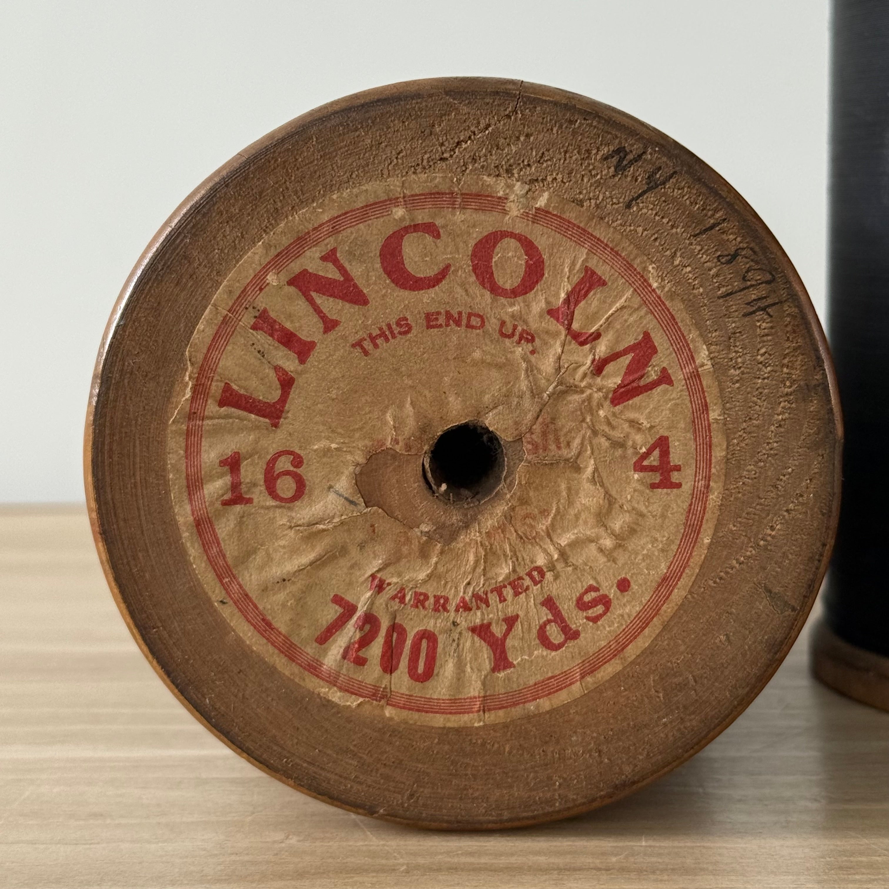 Victorian Edwardian Lincolns Four Cord Wooden Thread Reel 7200yd Coats