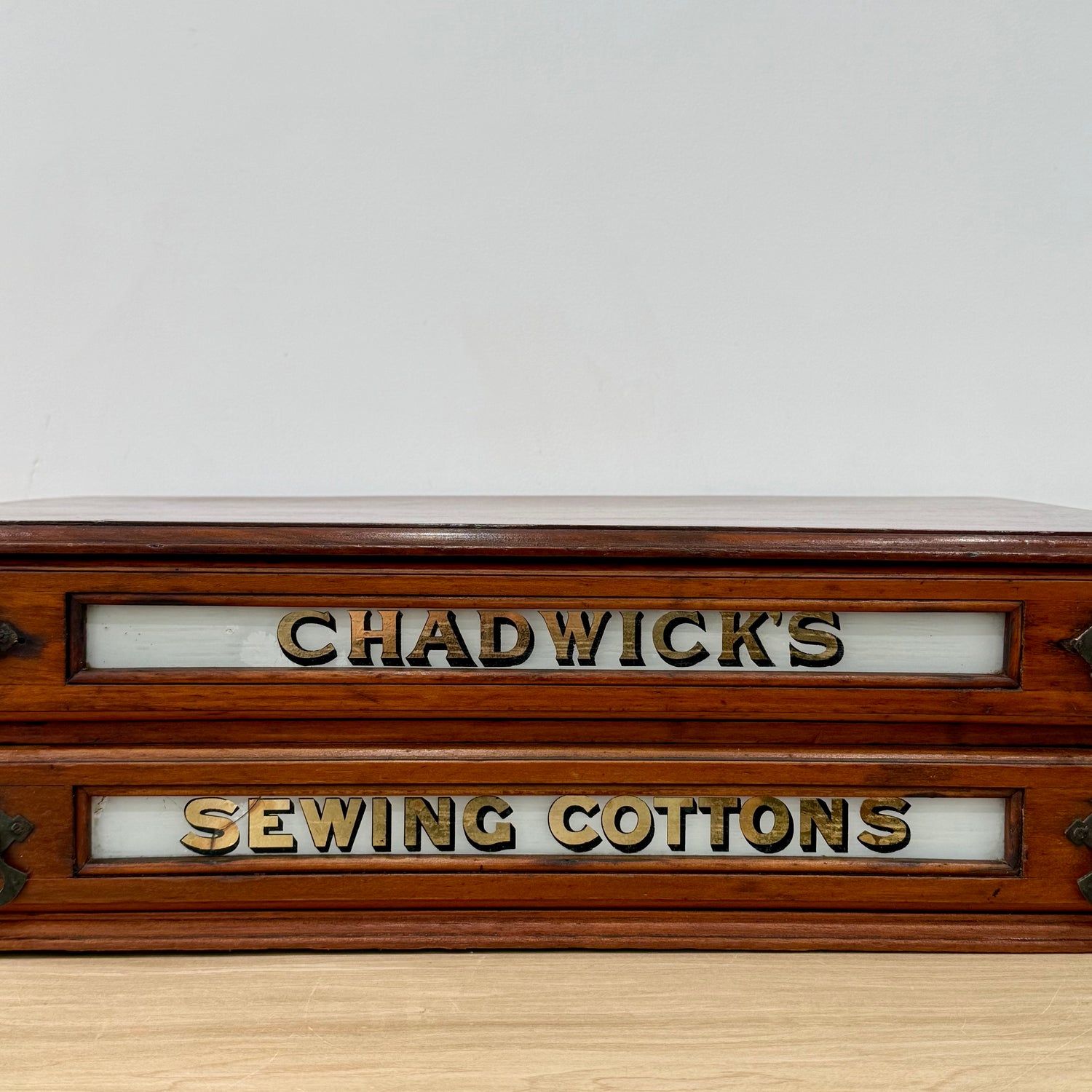 Early 20th Century Chadwick’s Sewing Cottons Shop Display Cabinet with Thread