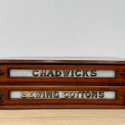 Early 20th Century Chadwick’s Sewing Cottons Shop Display Cabinet with Thread