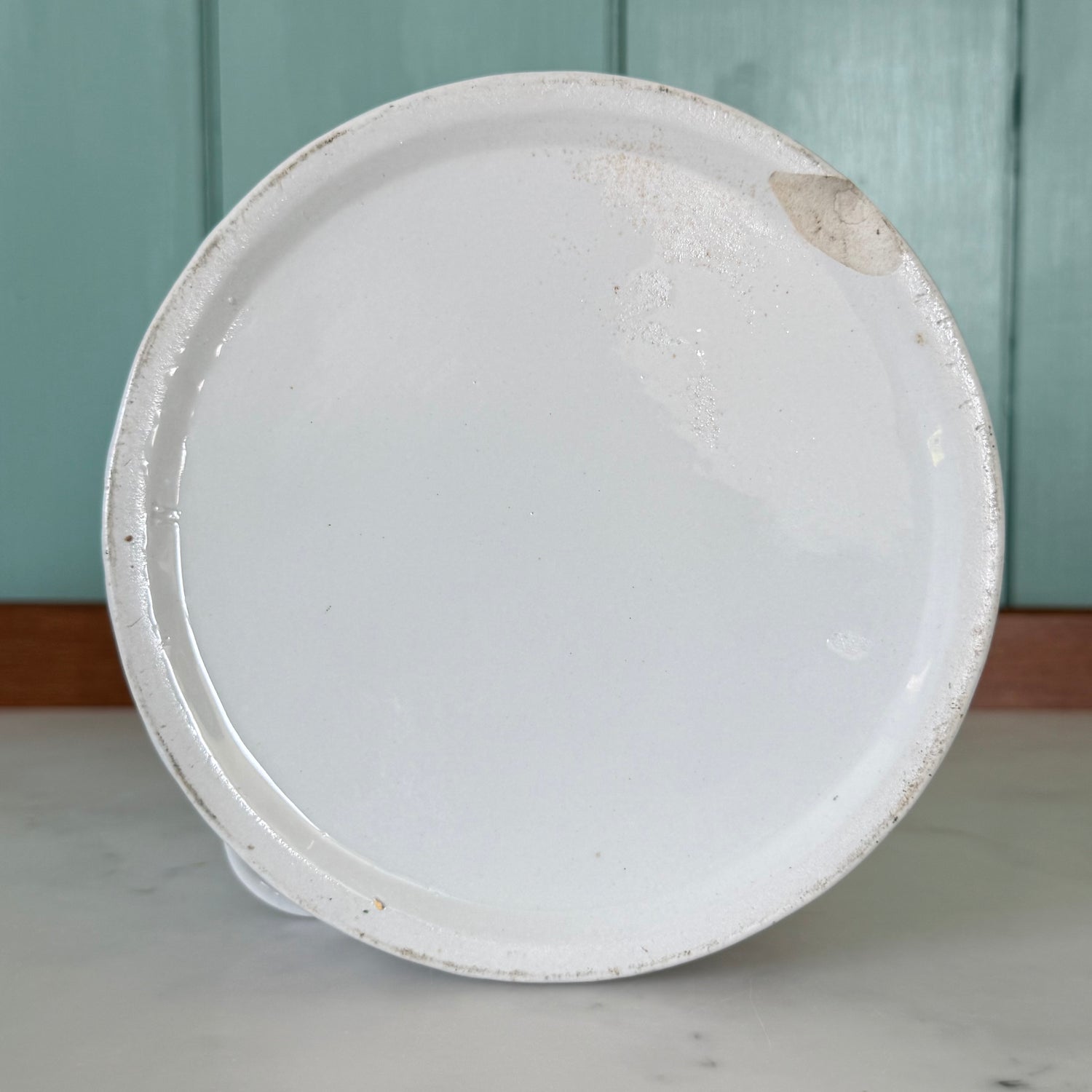 Antique Edwardian White Ironstone HOT WATER Jug Wicker Handle &amp; Lid