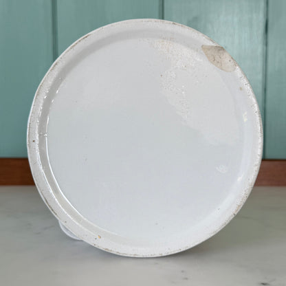Antique Edwardian White Ironstone HOT WATER Jug Wicker Handle &amp; Lid