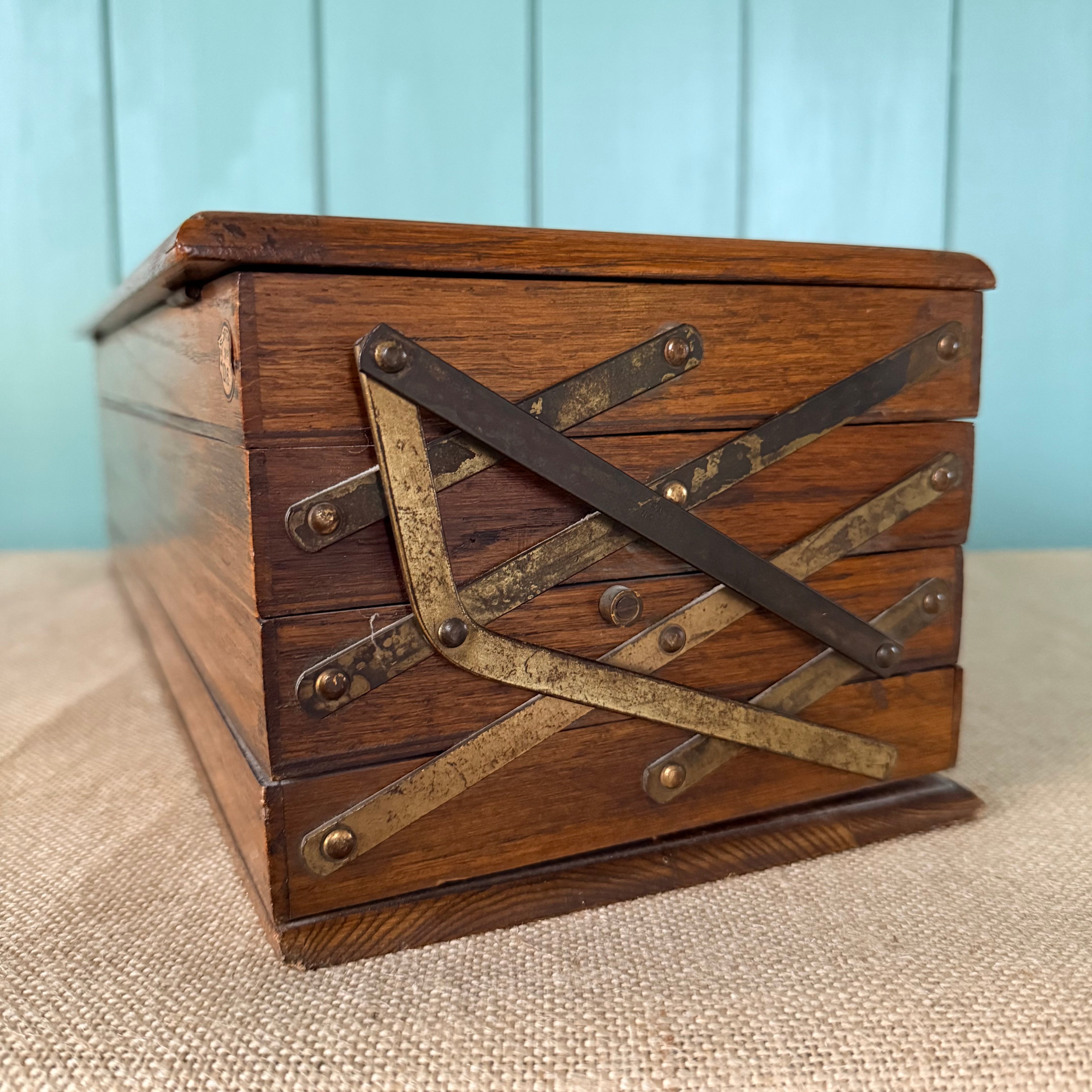 Antique Clark’s Anchor Soft Embroidery Thread Display Cabinet