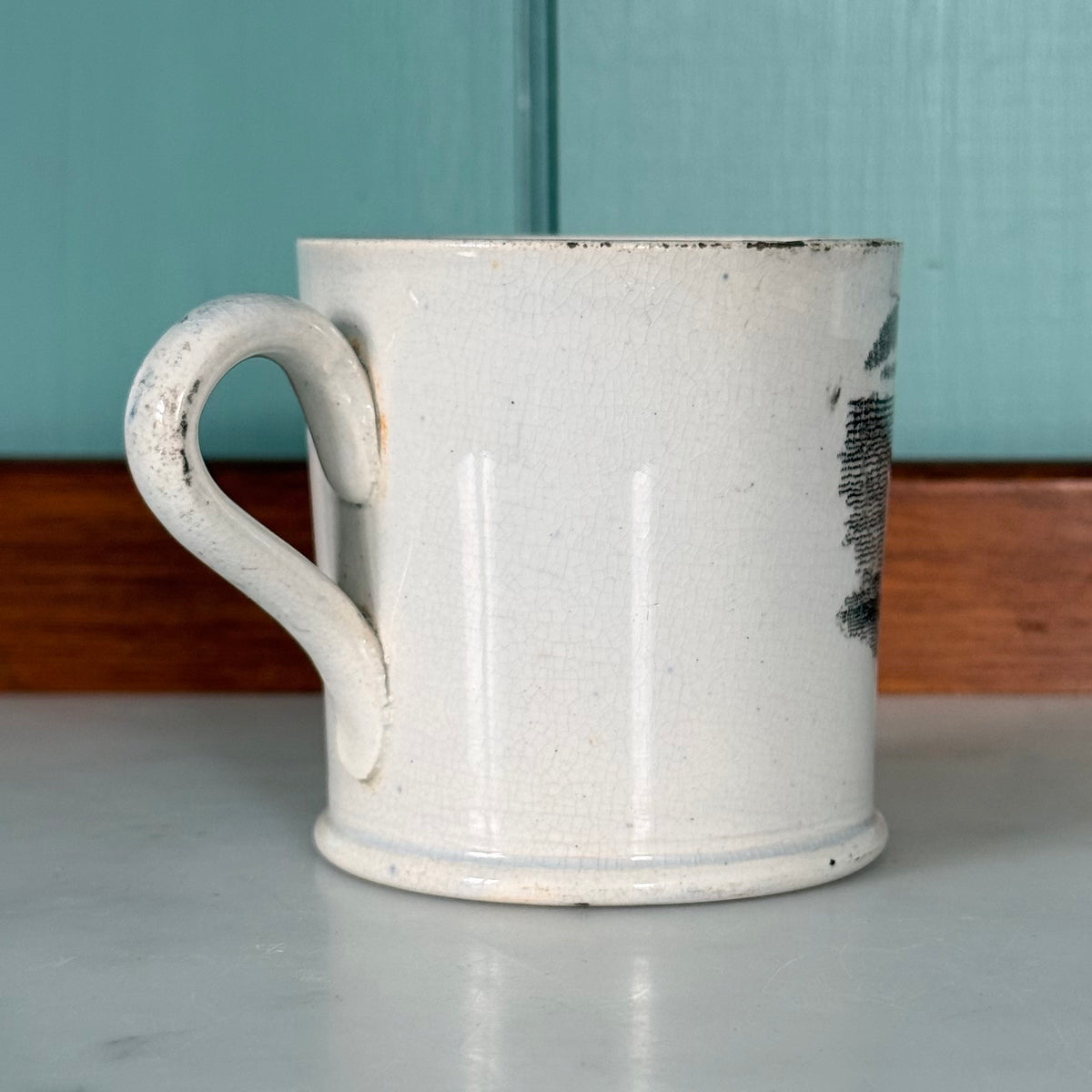 Antique Pearlware Child’s Mug – Farm Yard c.1820–1840