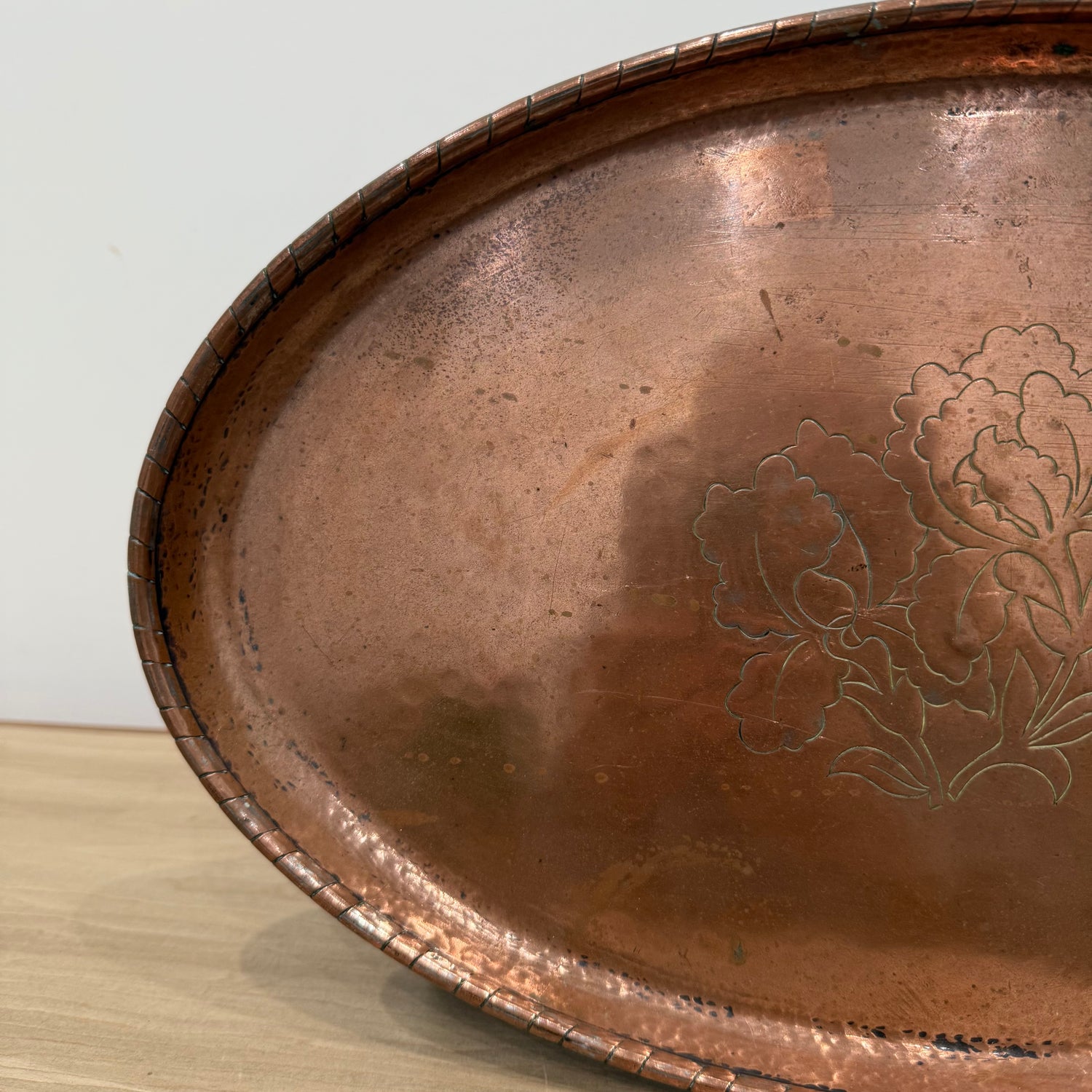 Mid-Century Hammered Copper Tray by Harold Holmes