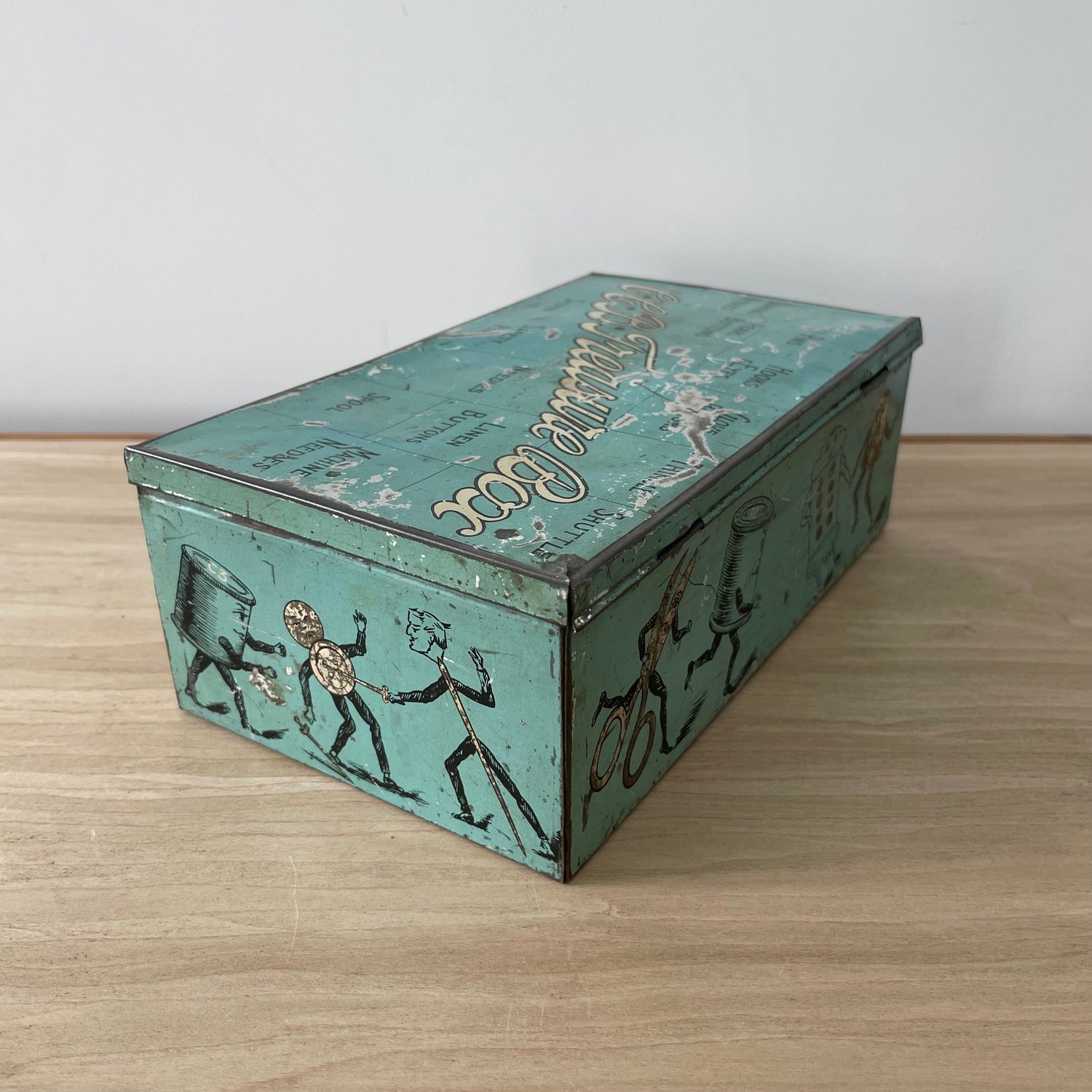 Antique 19th Century Sewing Accessories Tin