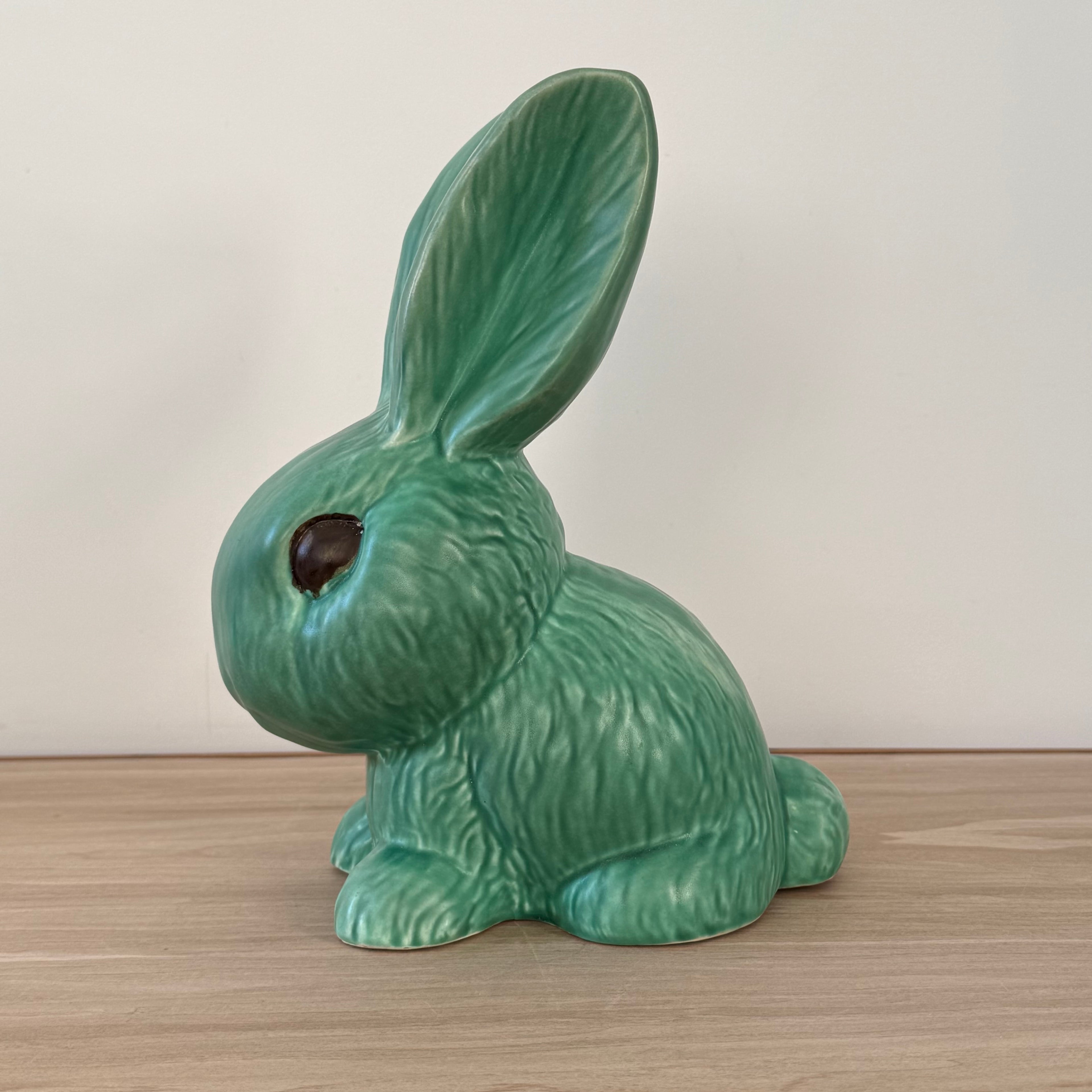 Large Sylvac Green Rabbit Model 1028 Vintage Pottery Figure 25cm