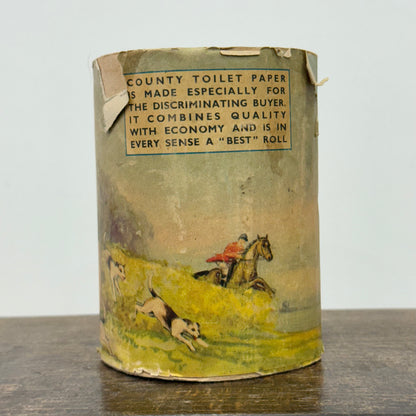 Vintage County Brand Toilet Paper Roll with Hunting Scene Wrapper