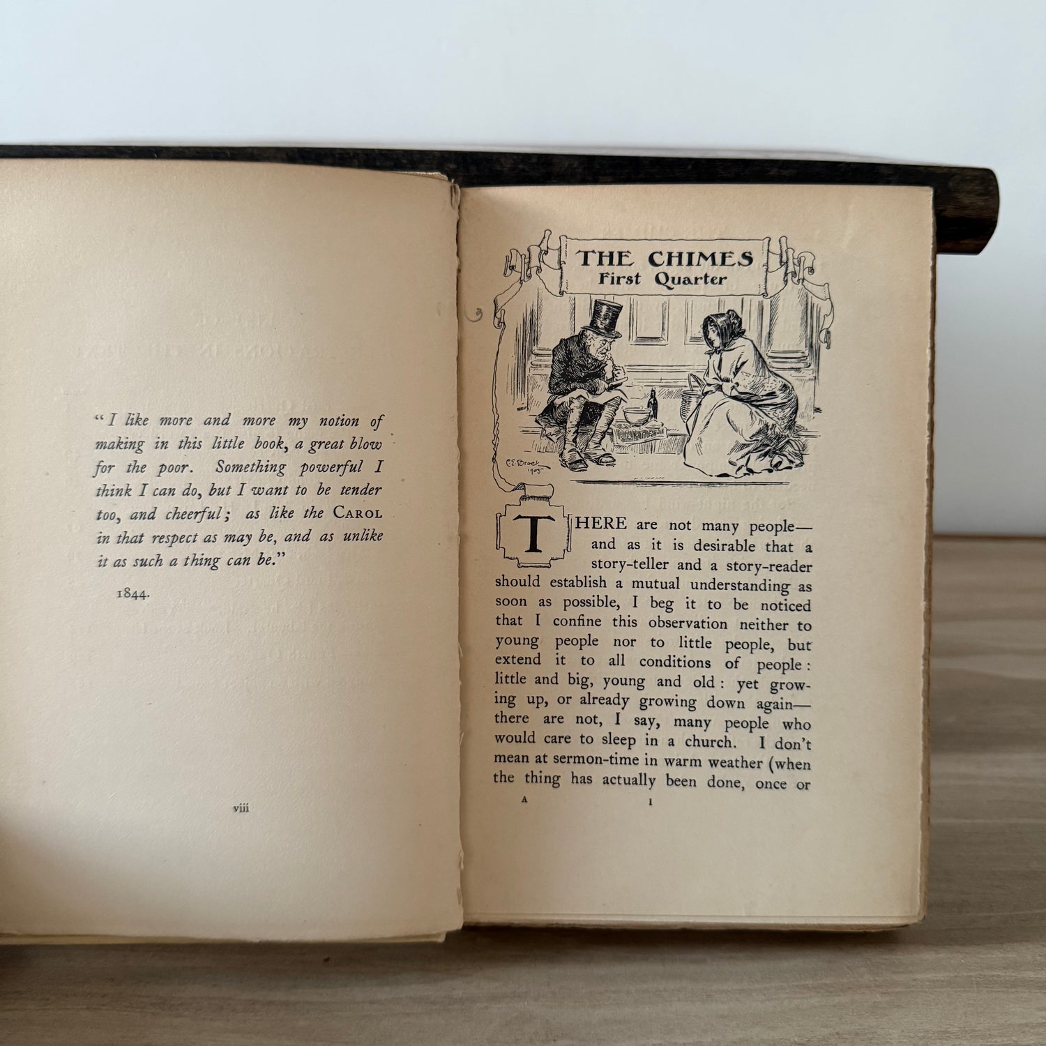 The Chimes Charles Dickens 1905 Dent Brock Illustrated Antique Book