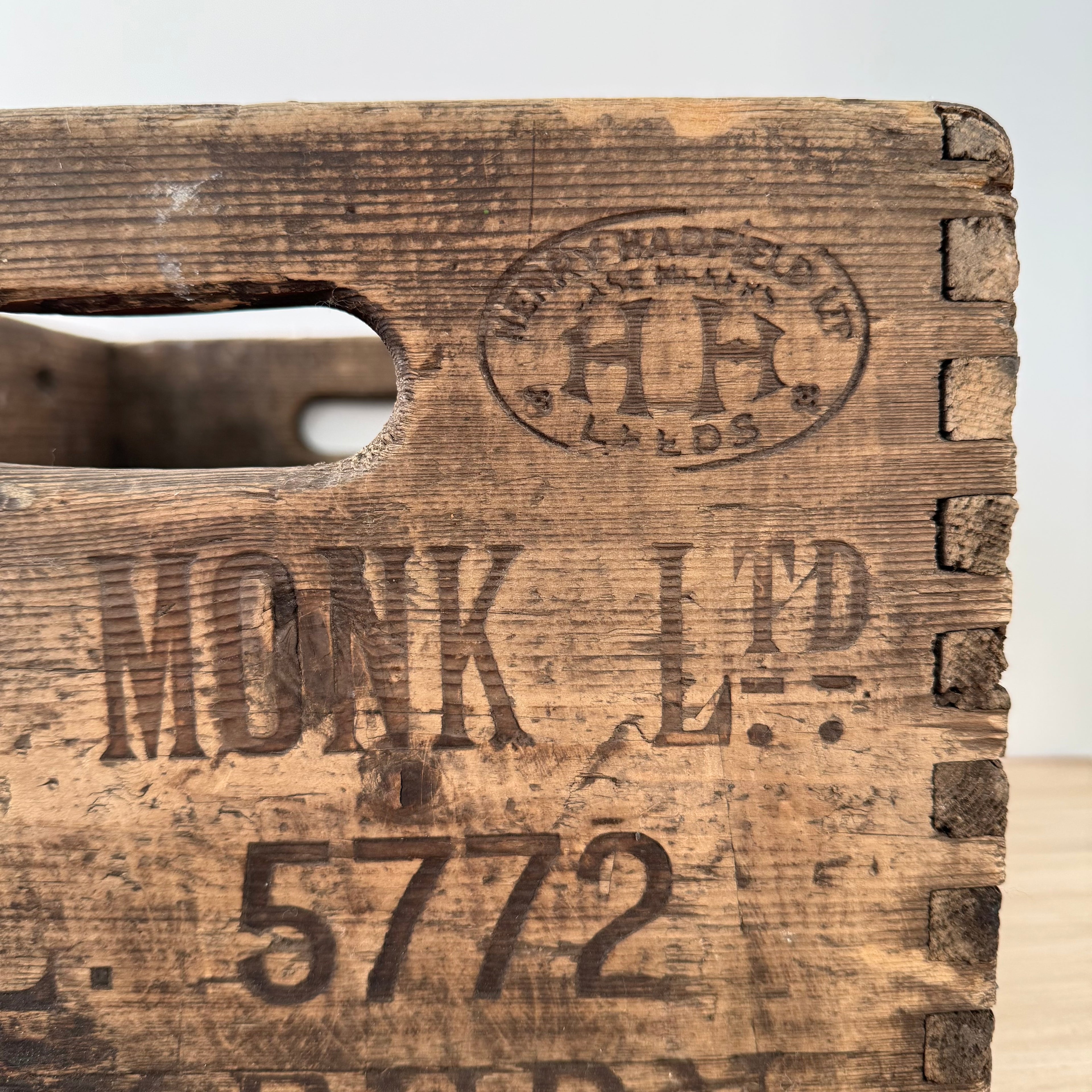 George Monk Ltd Wooden Trade Crate Tripe Dressing Blackburn c1920