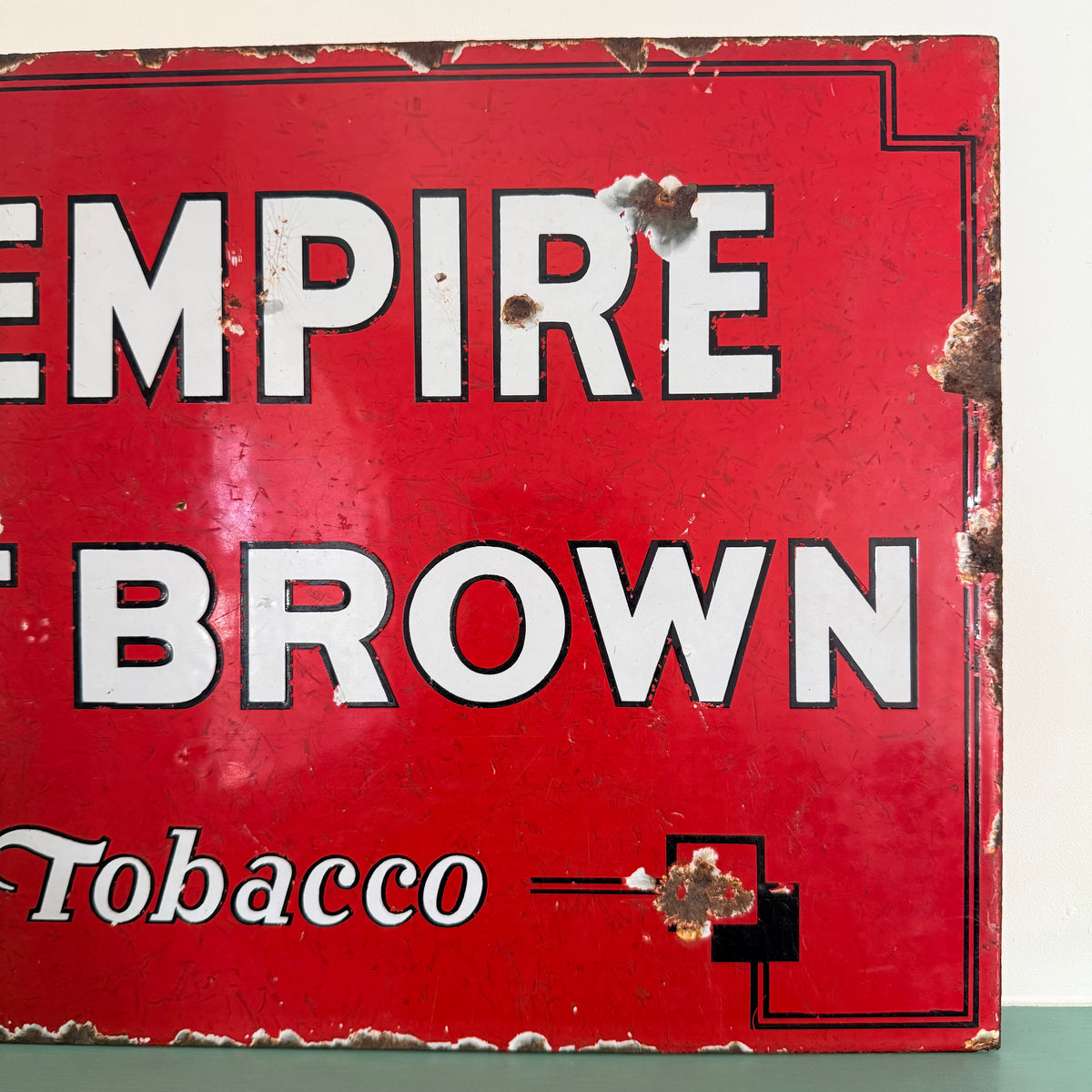 Adkins Nut Brown Tobacco Double-Sided Enamel Advertising Sign