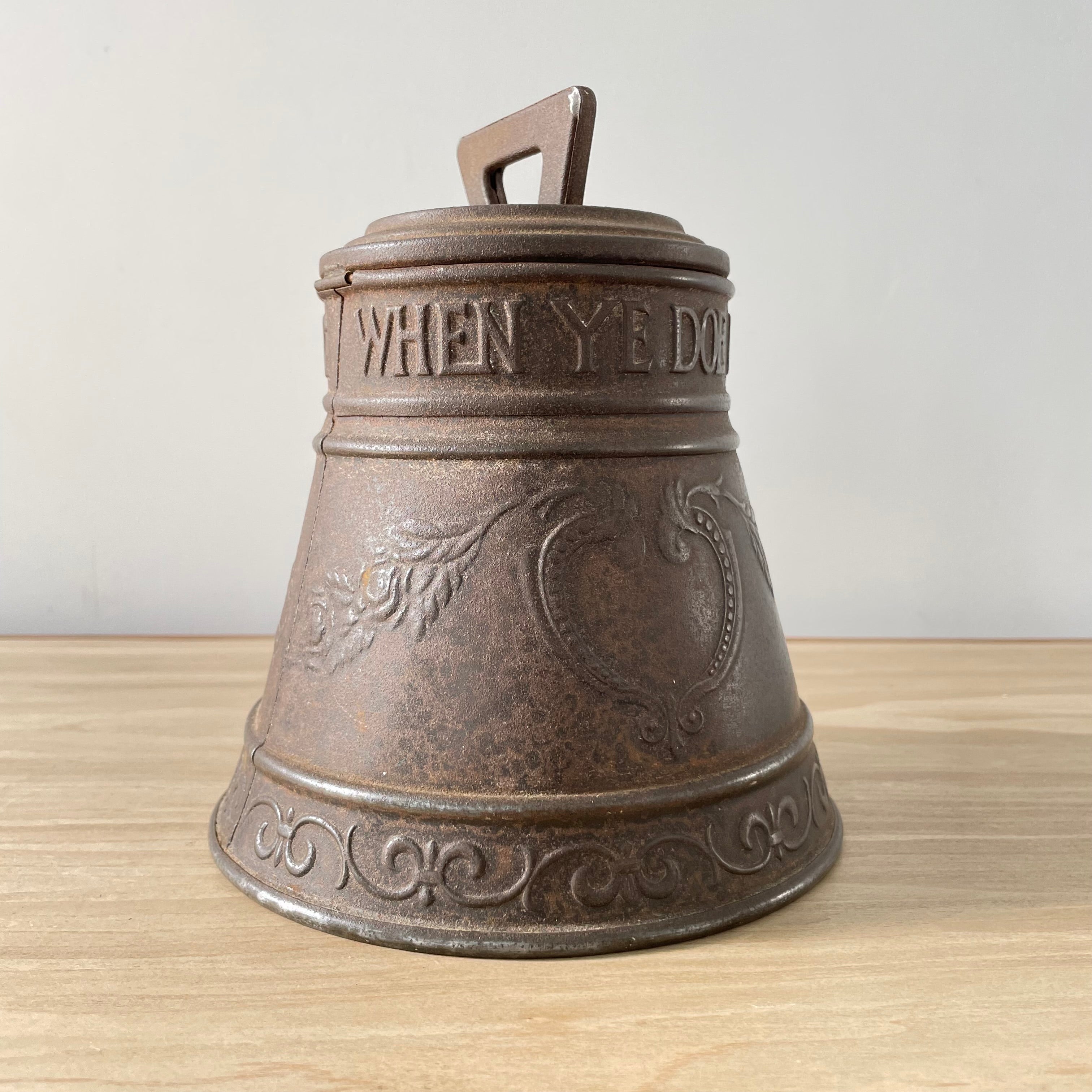 Antique Huntley &amp; Palmers Biscuit Tin – Bell-Shaped Advertising Container, Early 20th Century