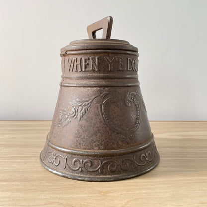 Antique Huntley &amp; Palmers Biscuit Tin – Bell-Shaped Advertising Container, Early 20th Century