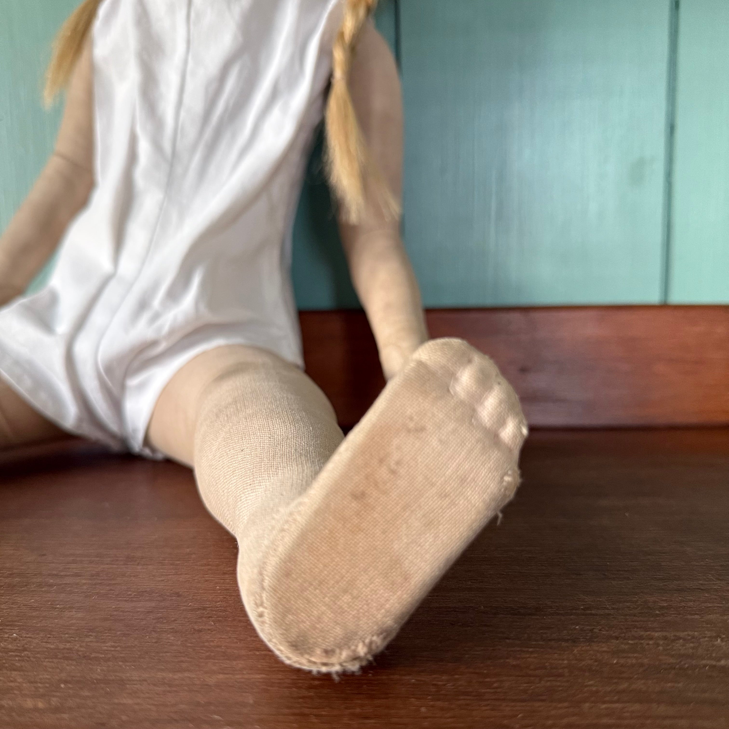 Vintage Käthe Kruse Cloth Doll 50cm Blonde Braids German Doll