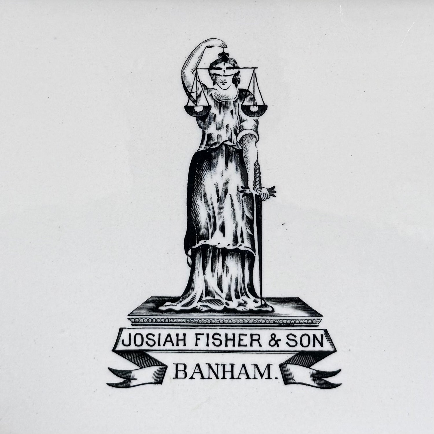 Antique Josiah Fisher &amp;amp; Son Banham Ironstone Scale Plate – Lady Justice