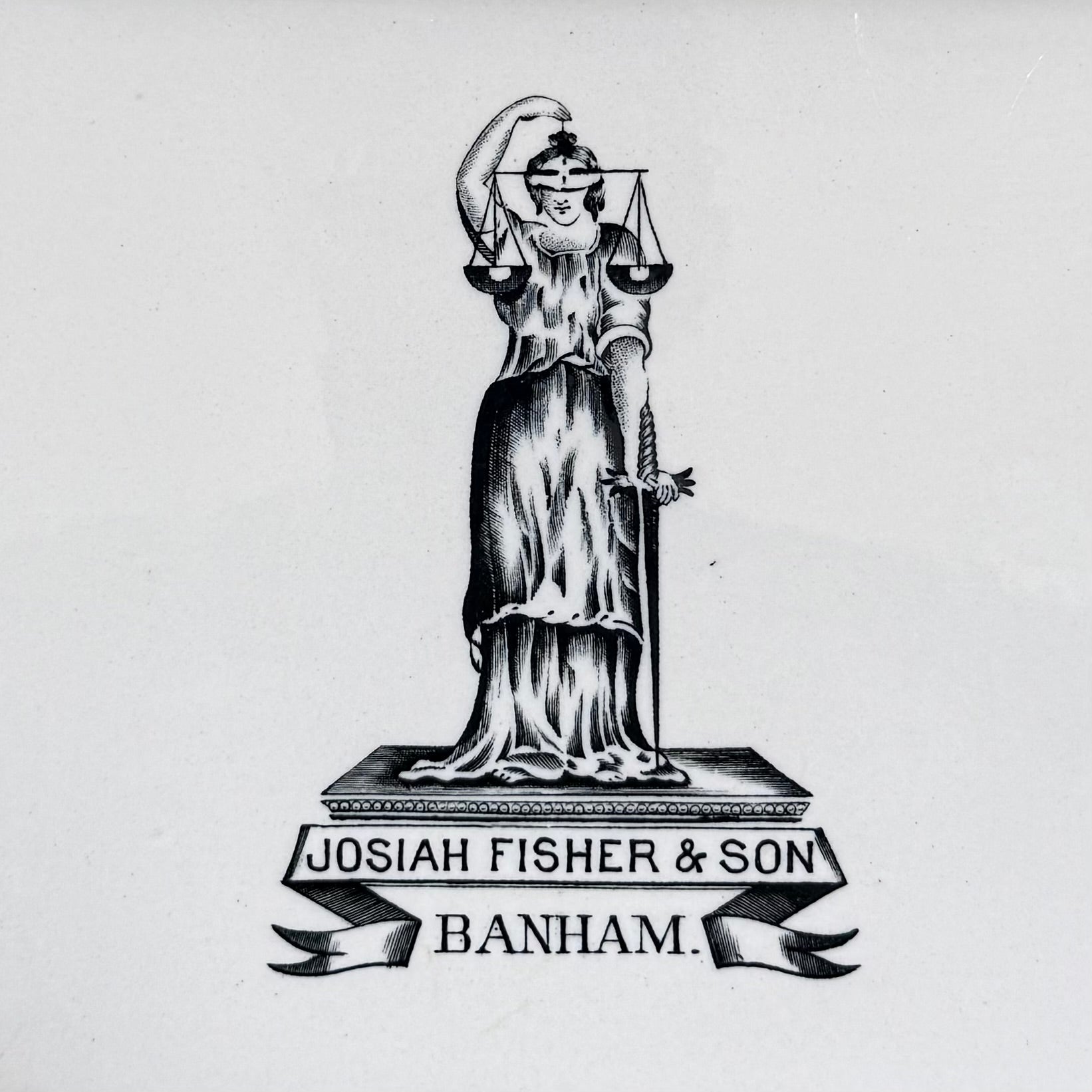 Antique Josiah Fisher &amp;amp; Son Banham Ironstone Scale Plate – Lady Justice