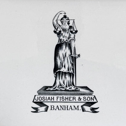 Antique Josiah Fisher &amp;amp; Son Banham Ironstone Scale Plate – Lady Justice