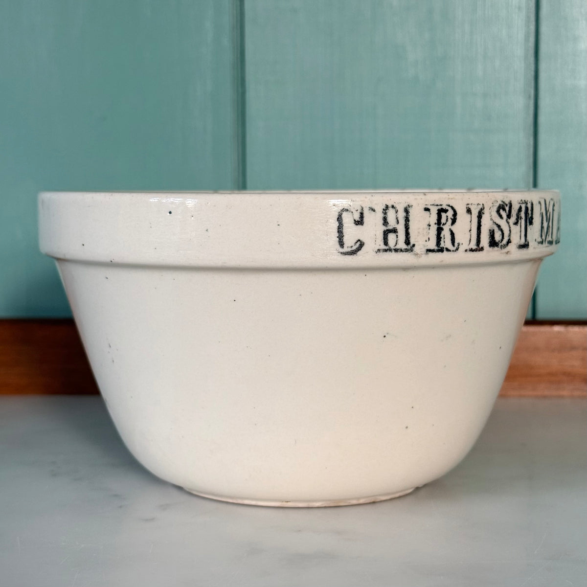 Vintage Mason Cash Christmas Pudding Basin with Black Lettering
