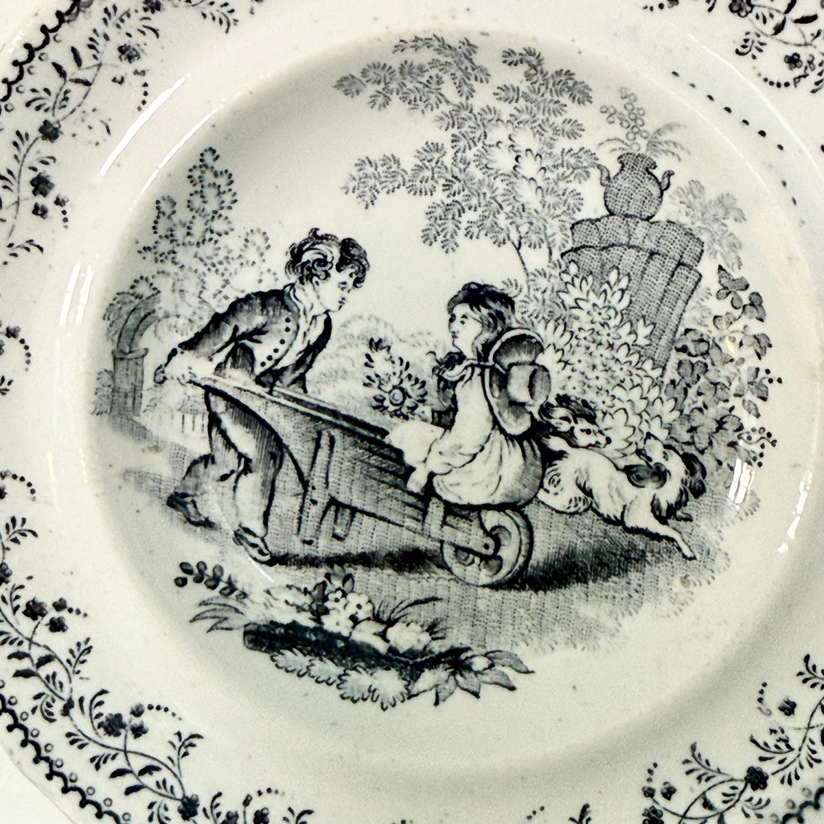 Antique Pair of Staffordshire Nursery Plates c.1840-60