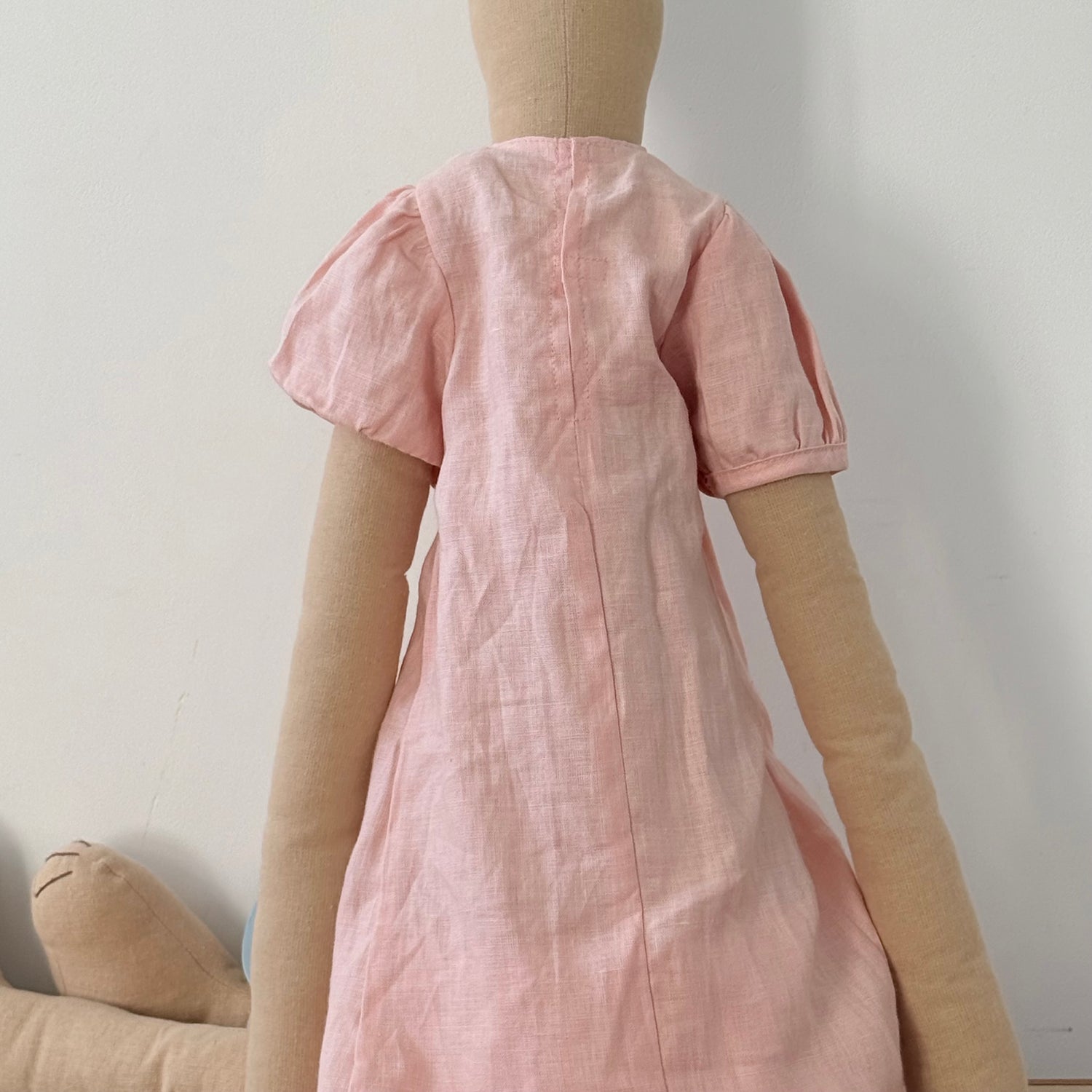 Maileg Giant Bunny 125cm Pink Linen Dress XL Soft Toy Display Piece
