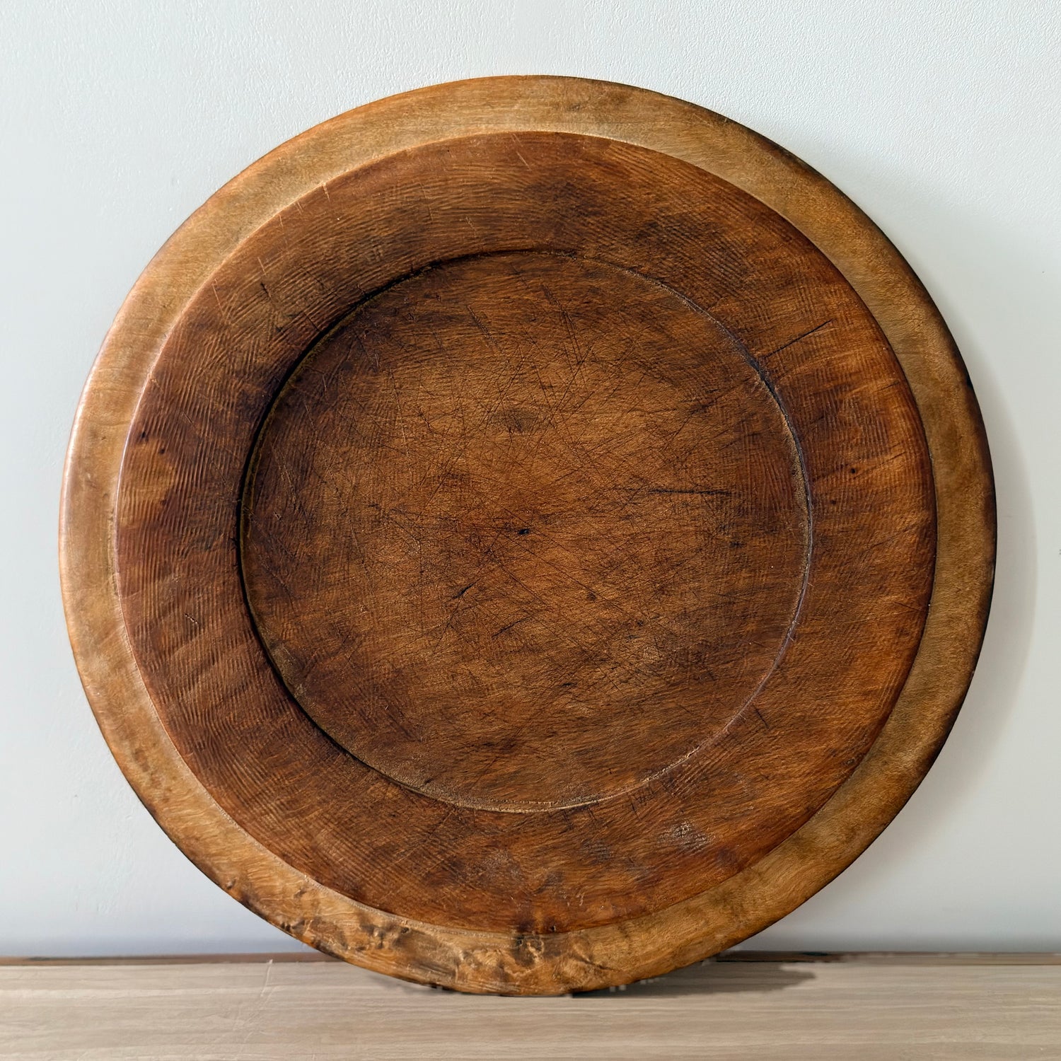 Rustic Wooden Breadboard Treen ‘Bread’ Carved 28.5cm