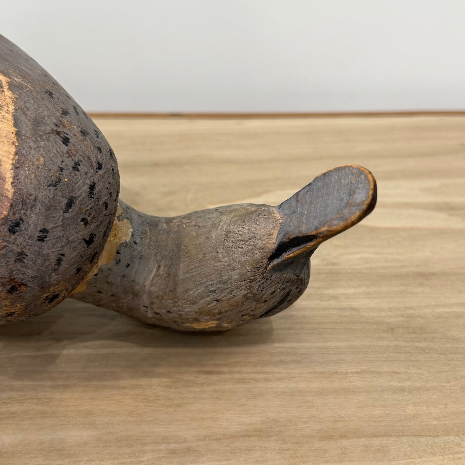 Primitive Folk Art Wooden Duck Decoy Hand Carved British 37cm