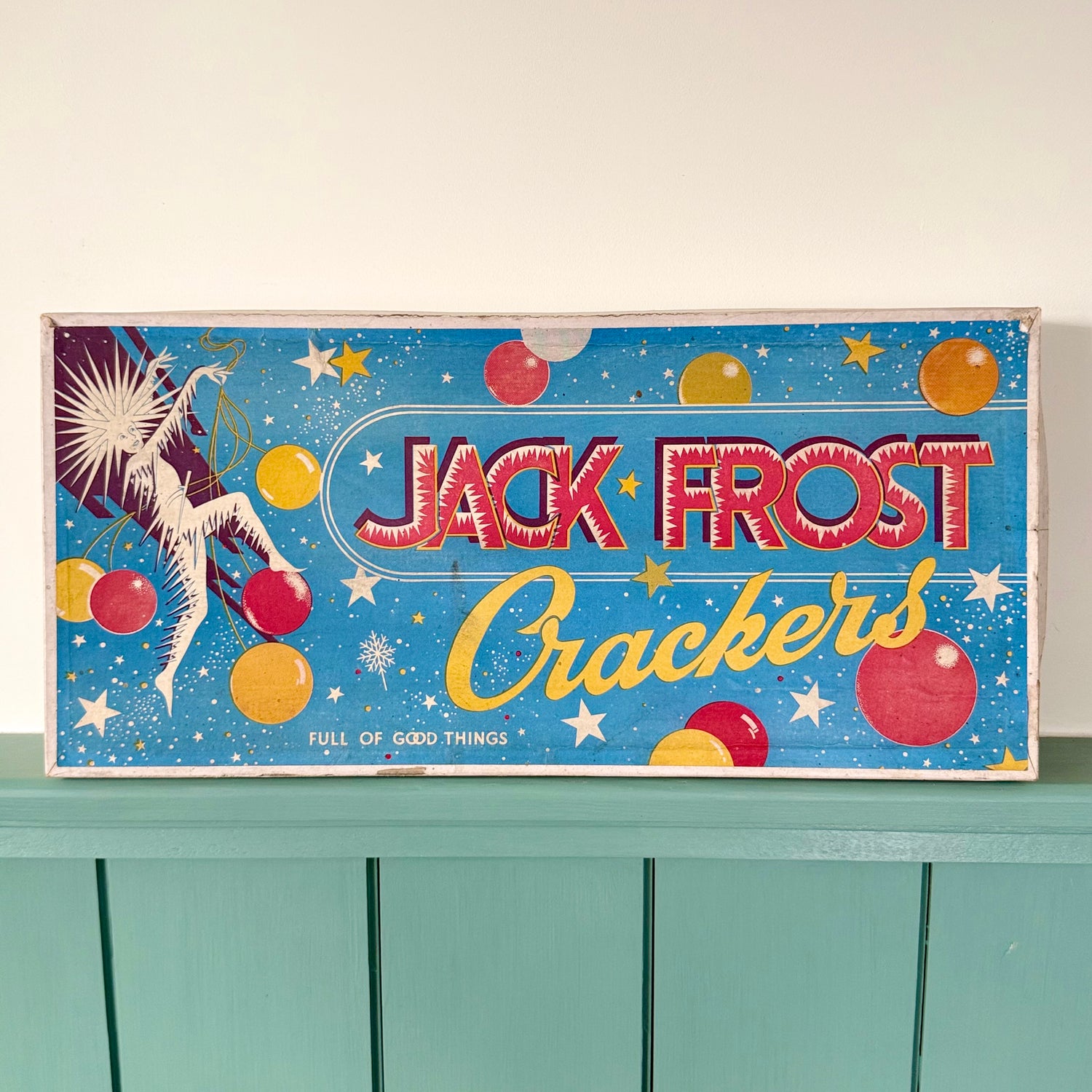 Vintage Mid Century Jack Frost Christmas Crackers Box