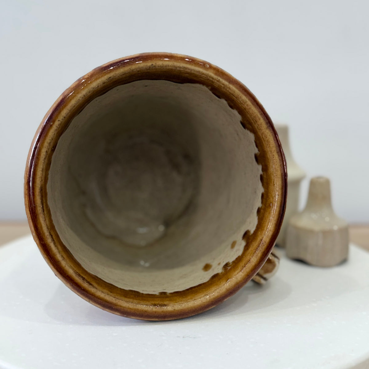 Antique Danish Dairy Co Stoneware Butter Crock with Milkmaid c.1900