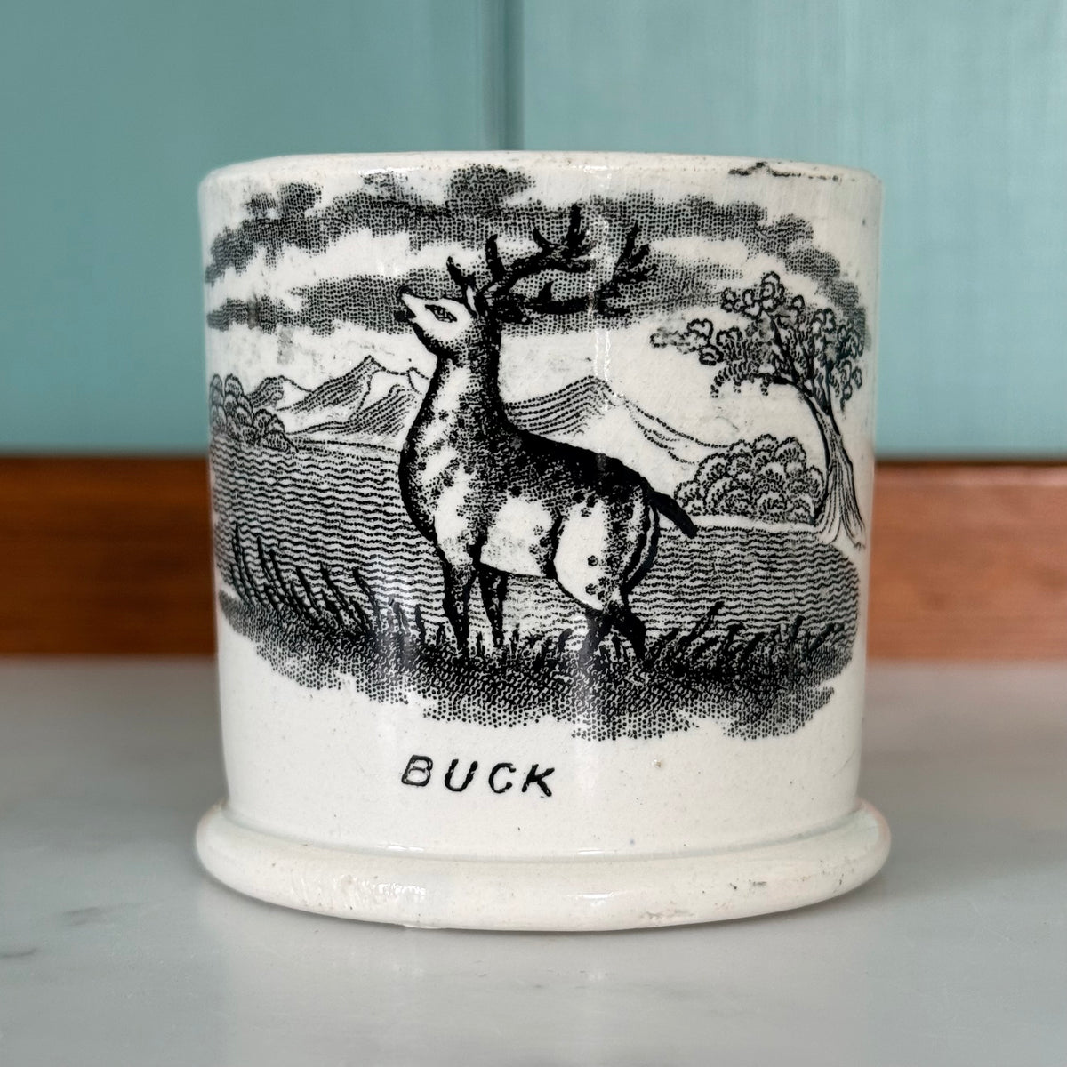Antique Pearlware Child’s Buck Mug – c.1820–1840
