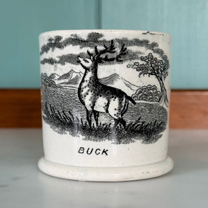 Antique Pearlware Child’s Buck Mug – c.1820–1840