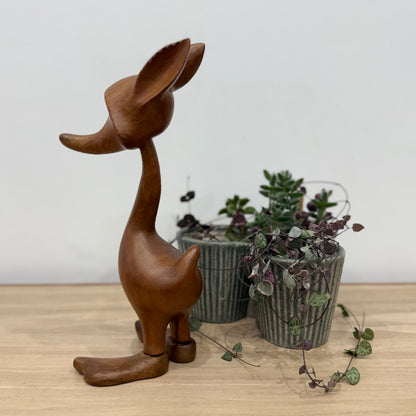 Vintage Wooden Fox Figure Mid Century Scandinavian Style 24cm