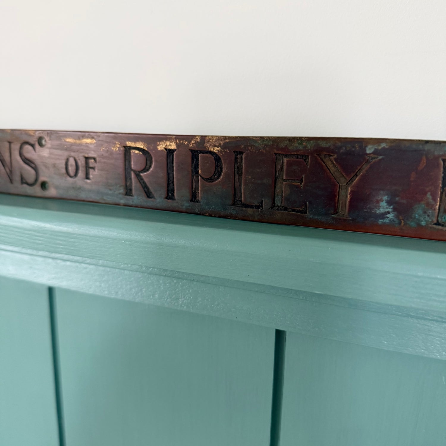Antique Redferns of Ripley Drapery Shop Metal Office Sign Plaque
