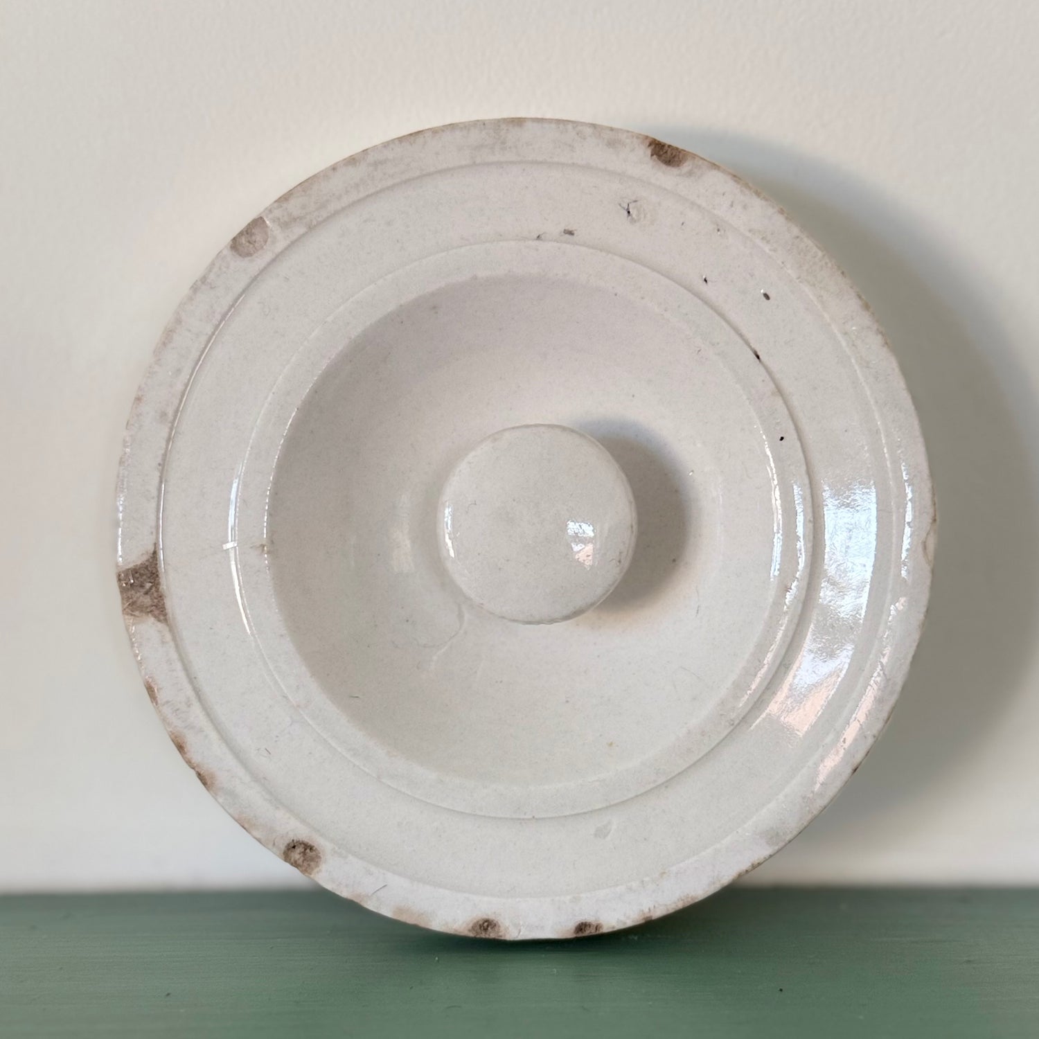 Late Victorian White Ironstone Curry Rice Storage Jar with Lid