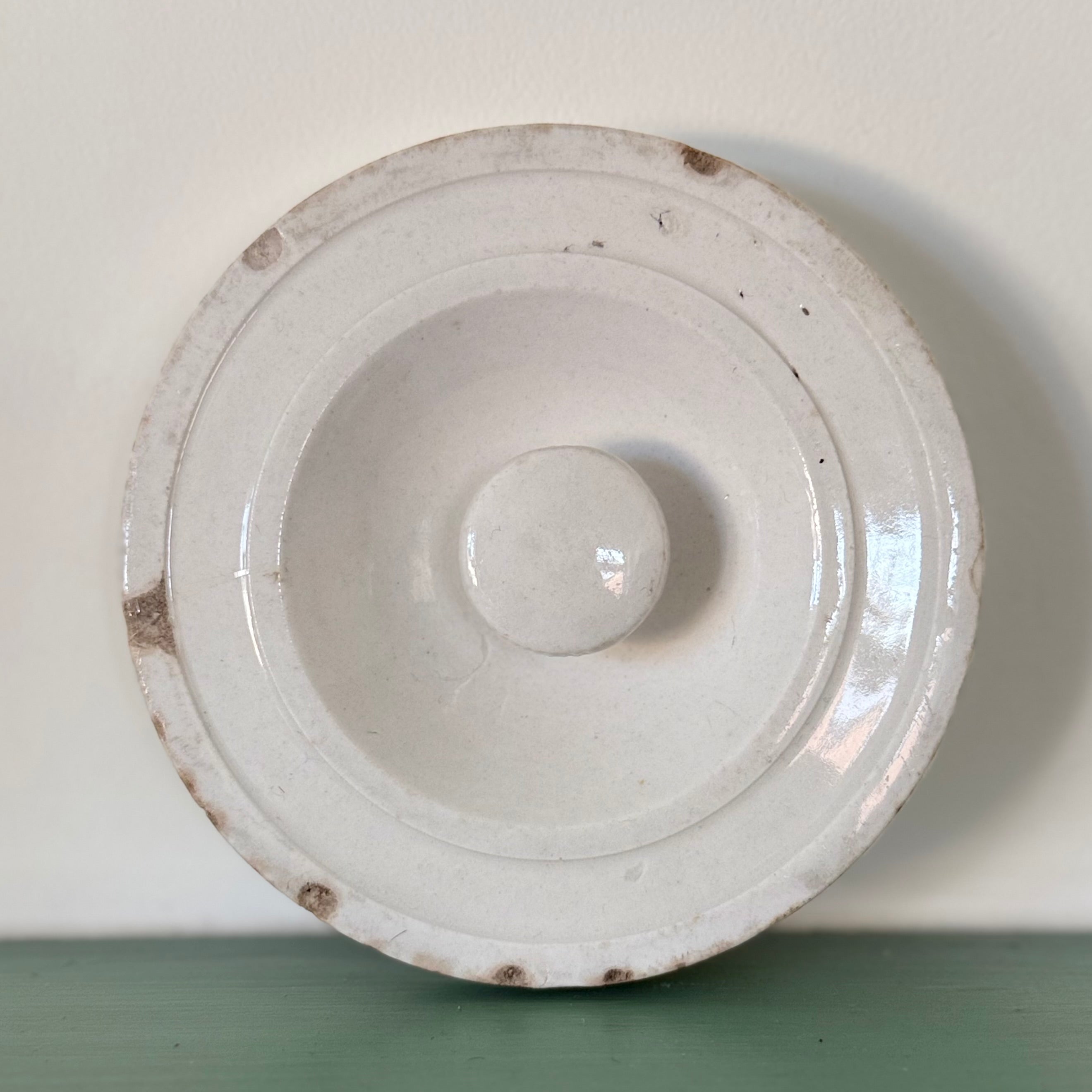 Late Victorian White Ironstone Curry Rice Storage Jar with Lid