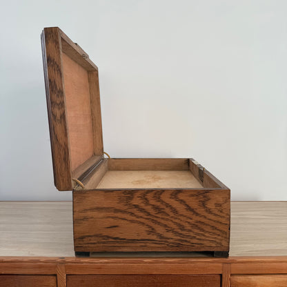 Liberty &amp; Co Oak Sewing Box with Drawers Arts &amp; Crafts Antique