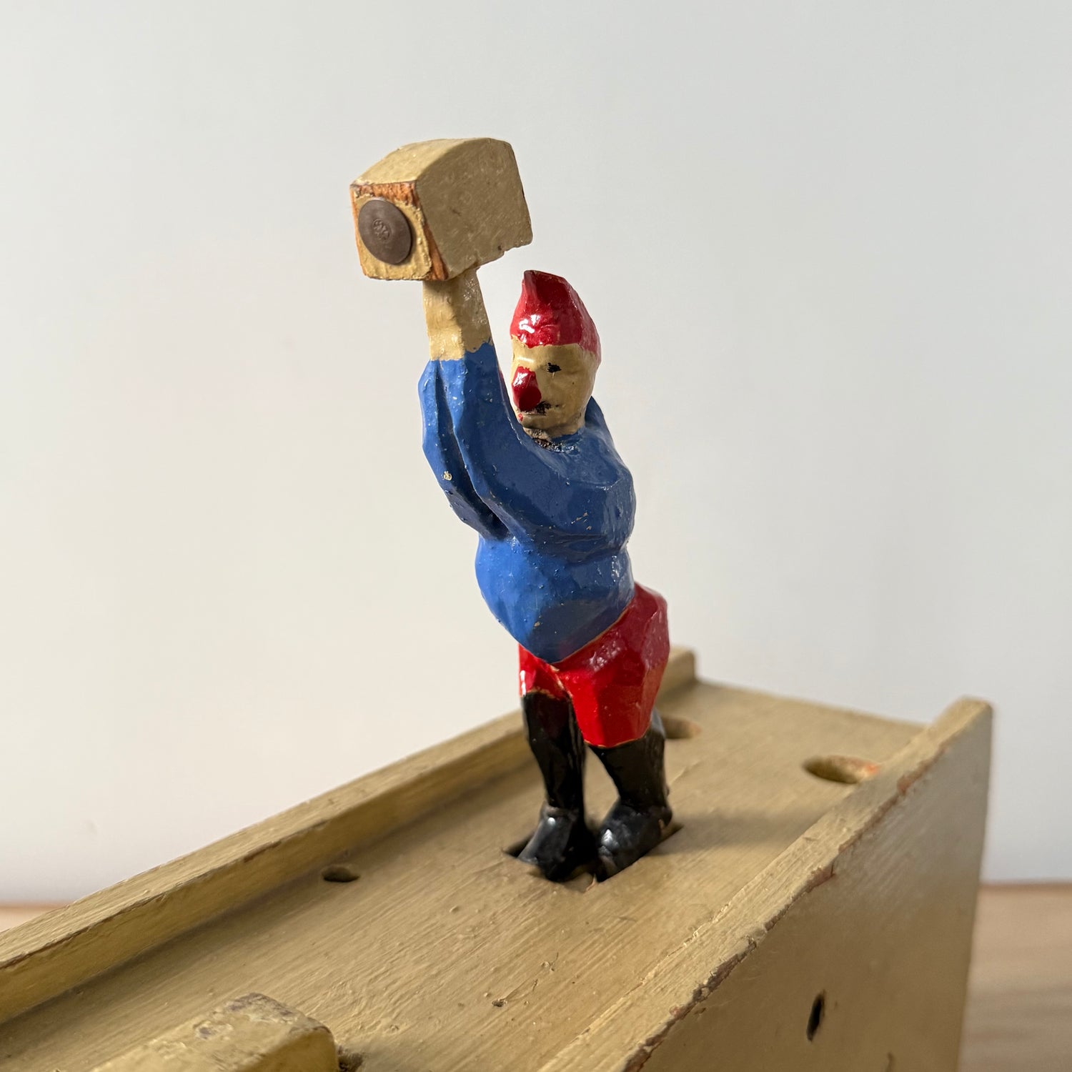 Scratch Built Punch and Judy Style Folk Art Wooden Tableau